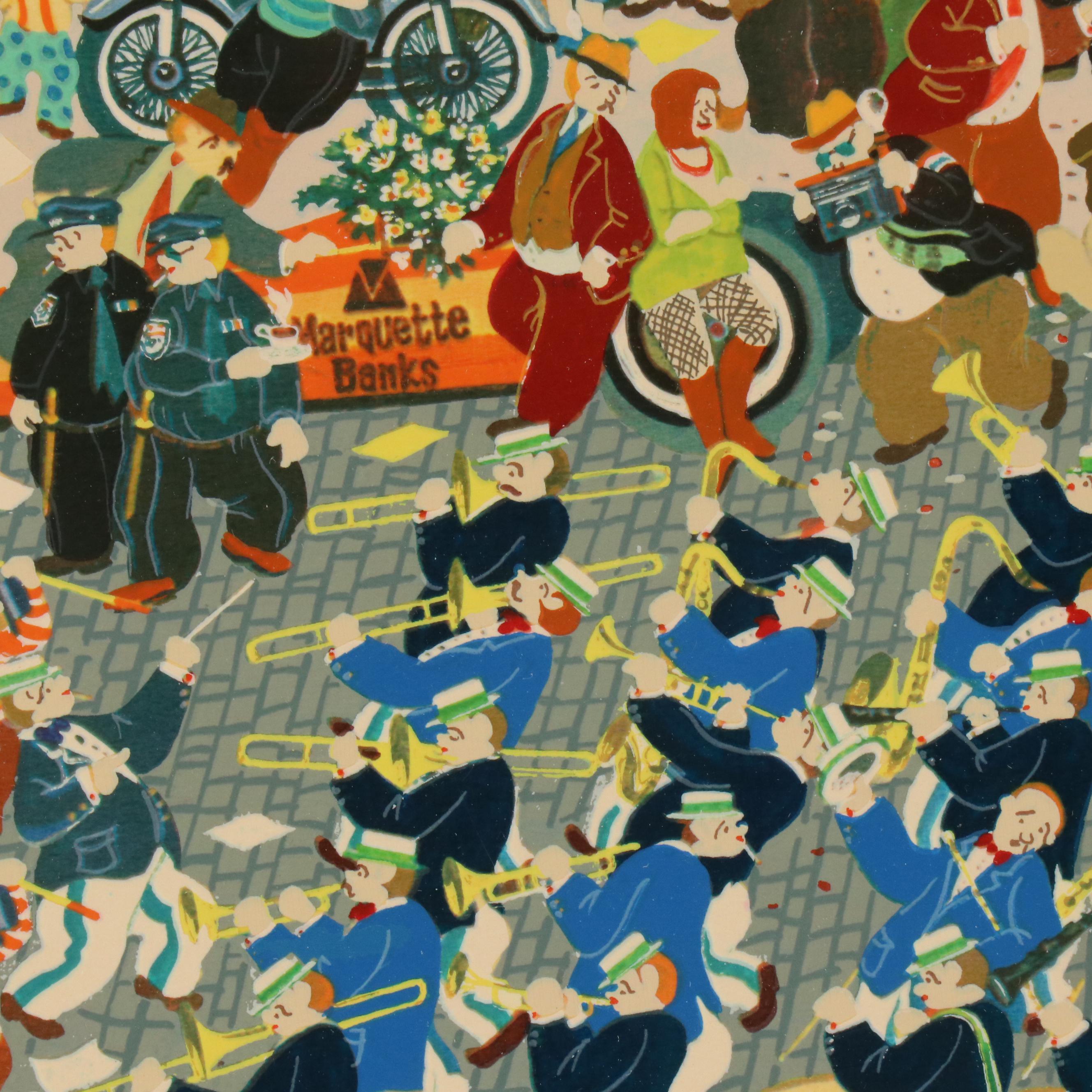 Hiro Yamagata Serigraph "The Great Tap Festival," 1980