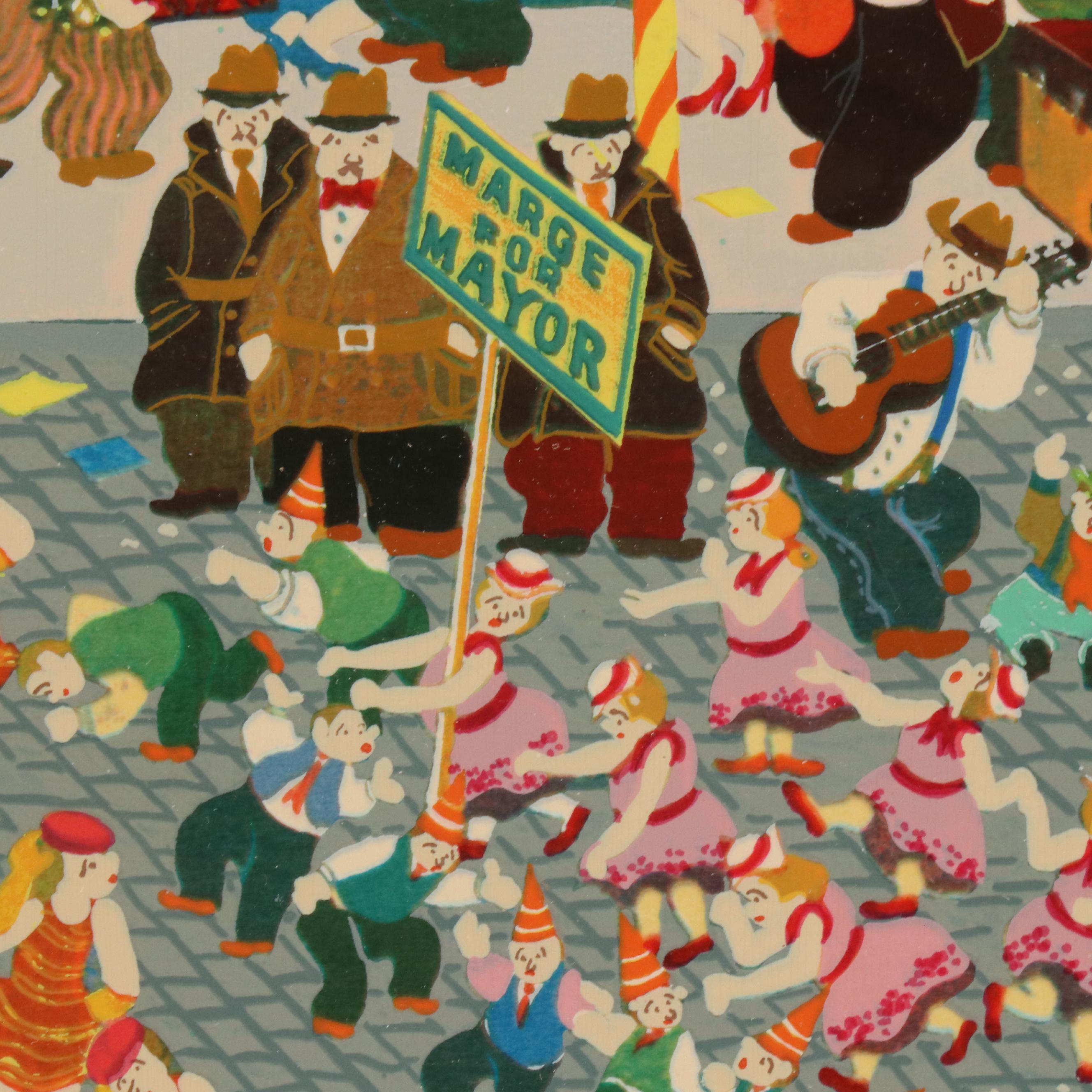 Hiro Yamagata Serigraph "The Great Tap Festival," 1980