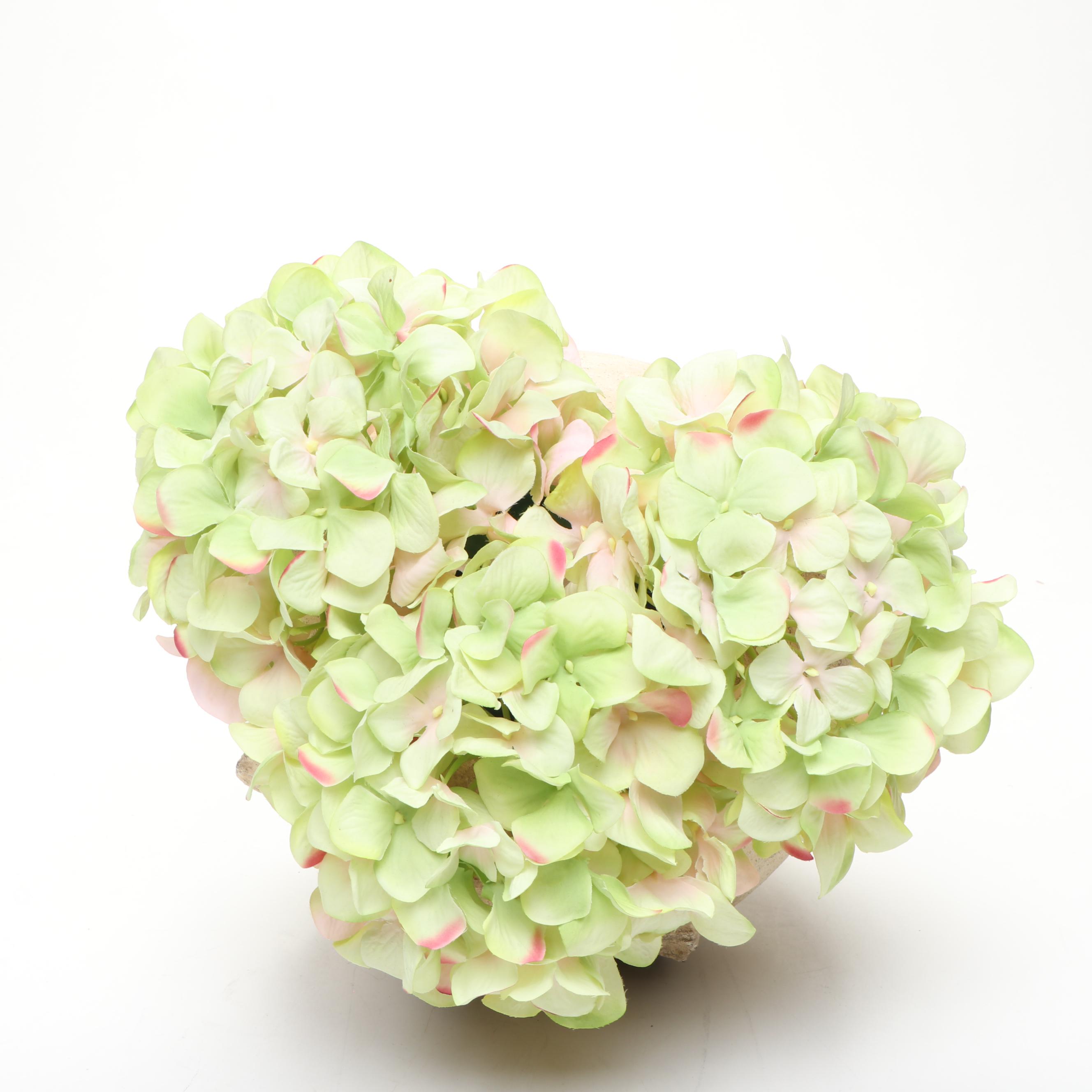 Ceramic Planter with Faux Hydrangeas