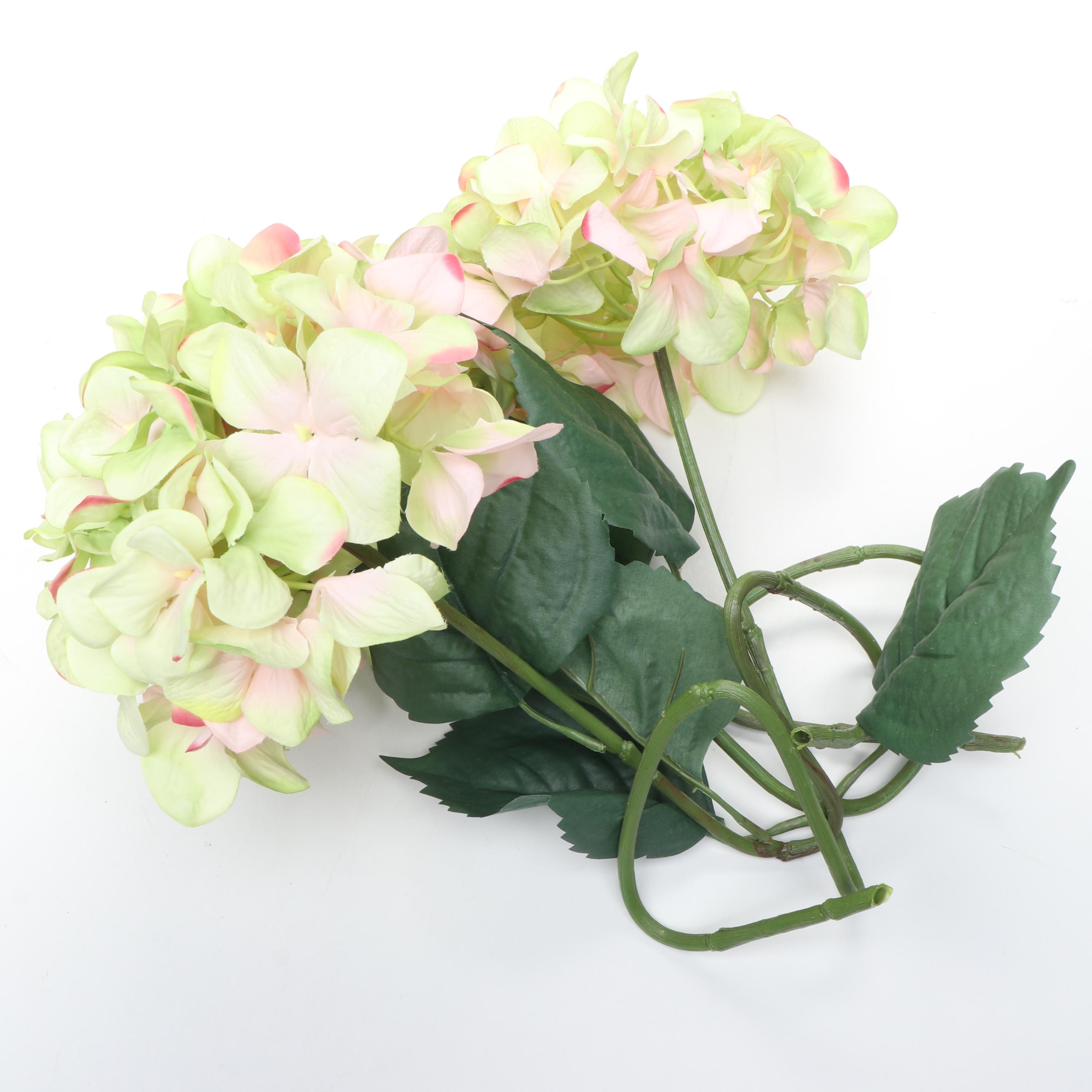 Ceramic Planter with Faux Hydrangeas