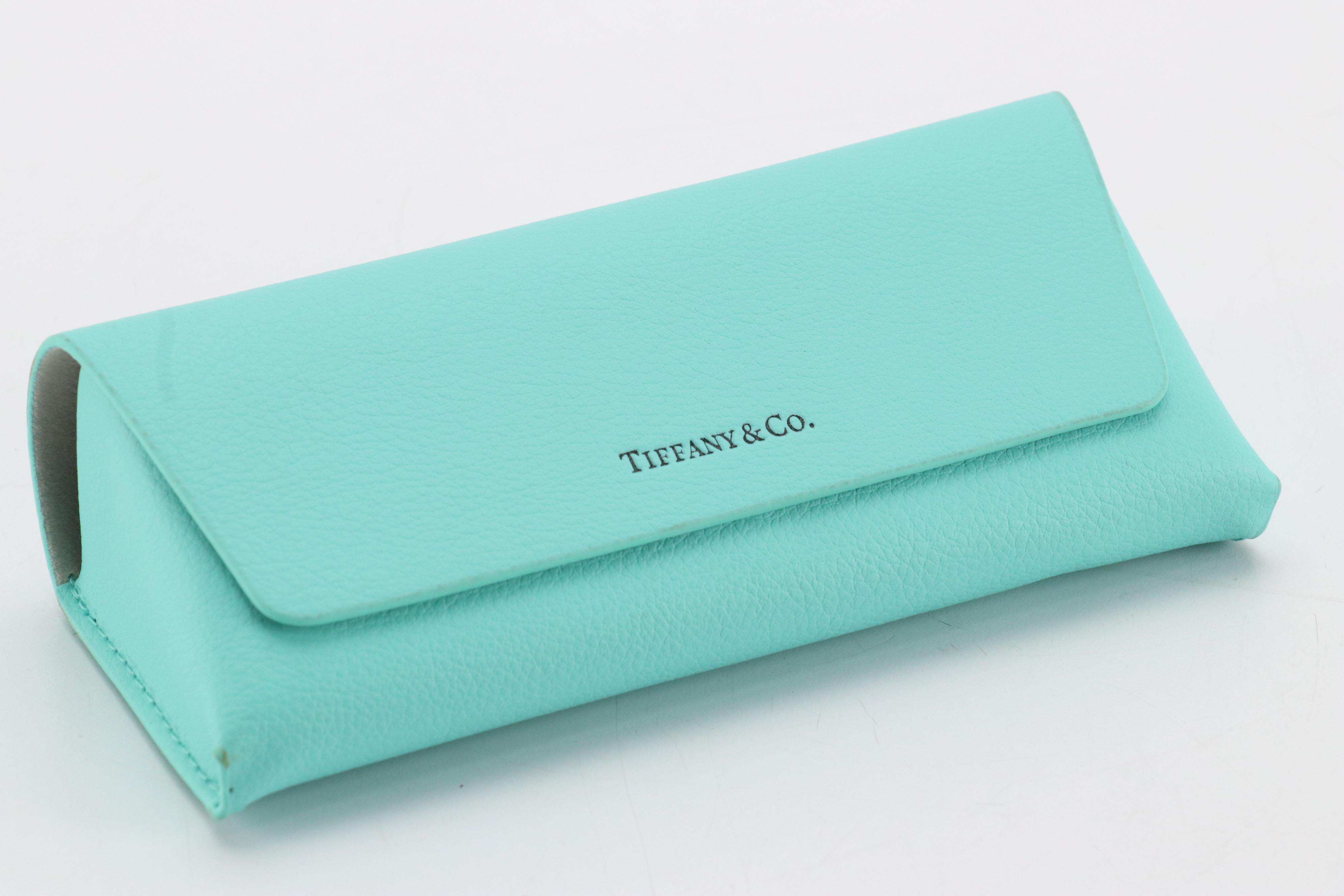 Tiffany & Co. Black and Blue Rectangular Prescription Eyeglasses in Case