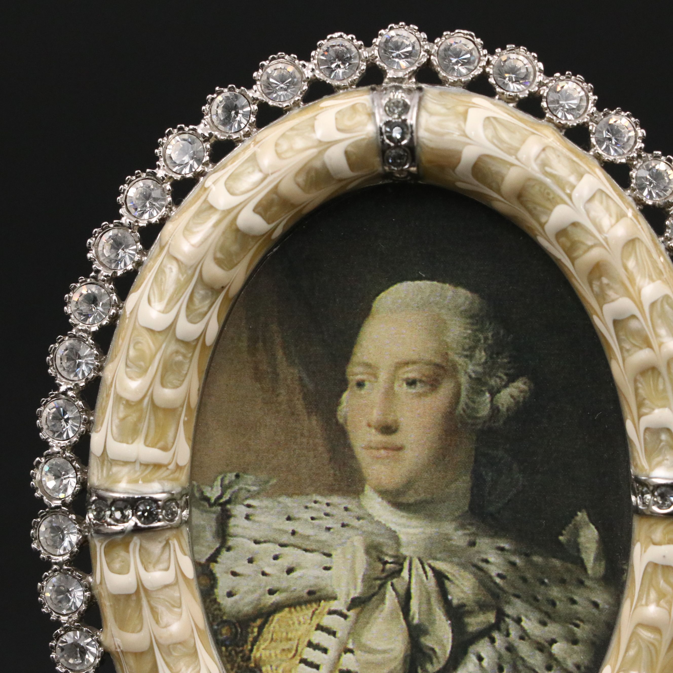 Jay Strongwater Enameled and Embellished Oval Picture Frame