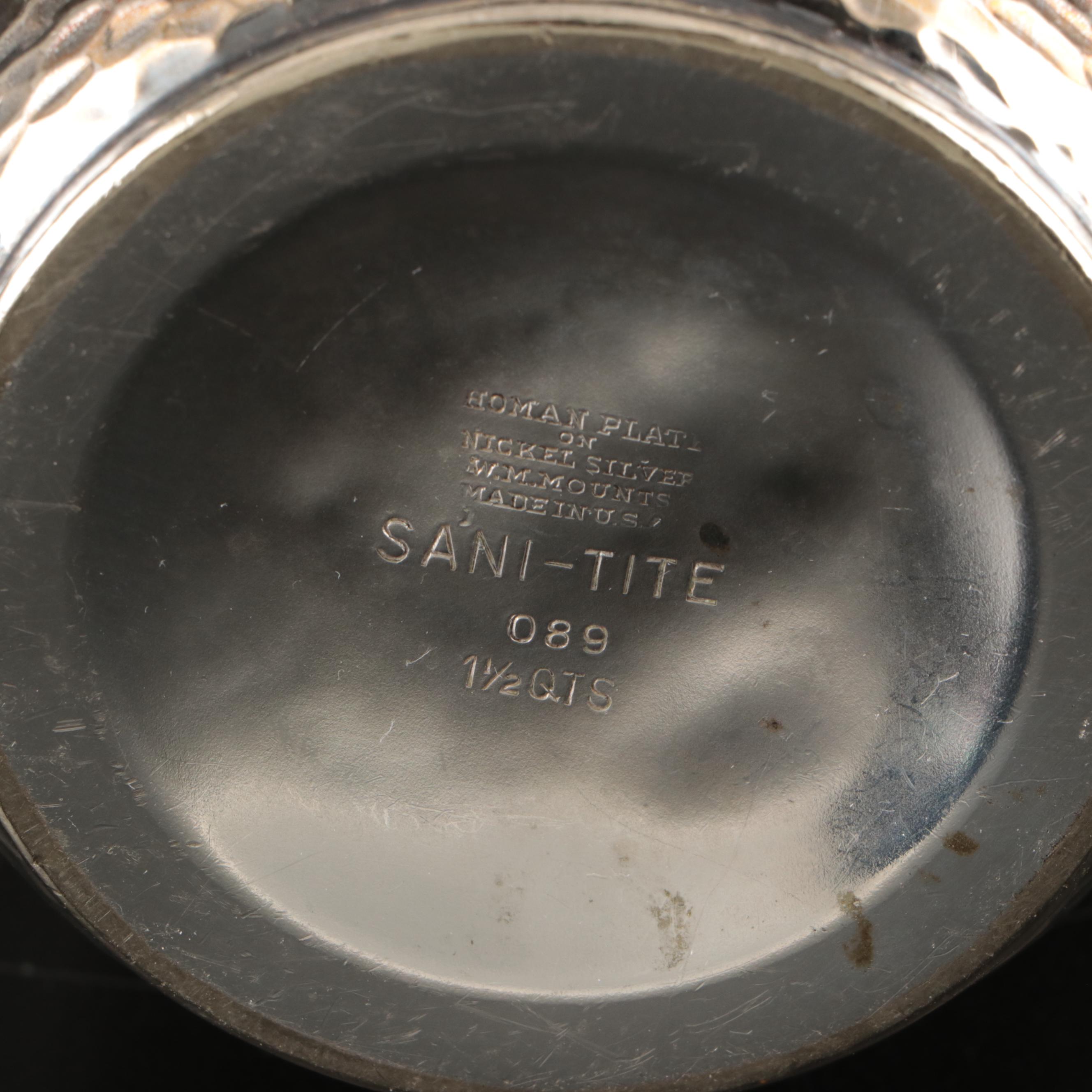 Homan Art Deco Style Hammered Silver Plate Cocktail Set with Tray