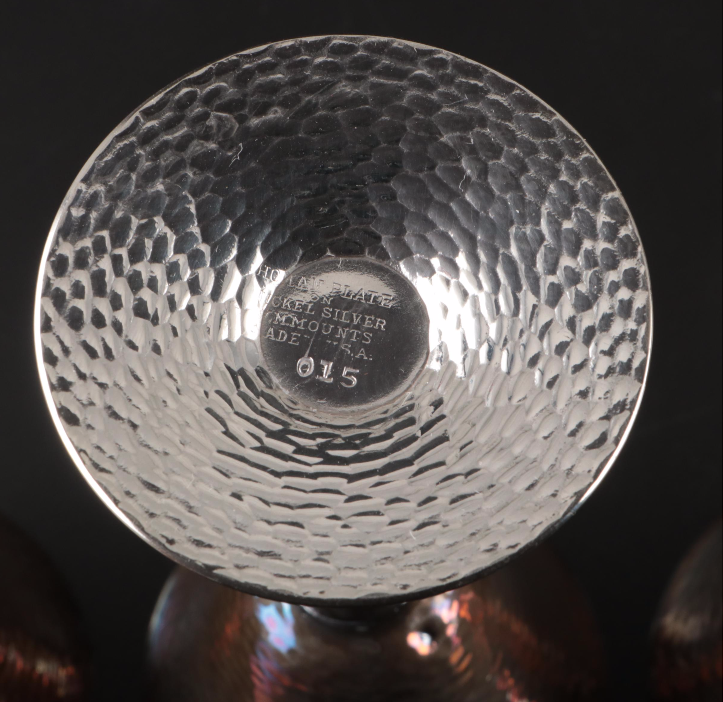 Homan Art Deco Style Hammered Silver Plate Cocktail Set with Tray