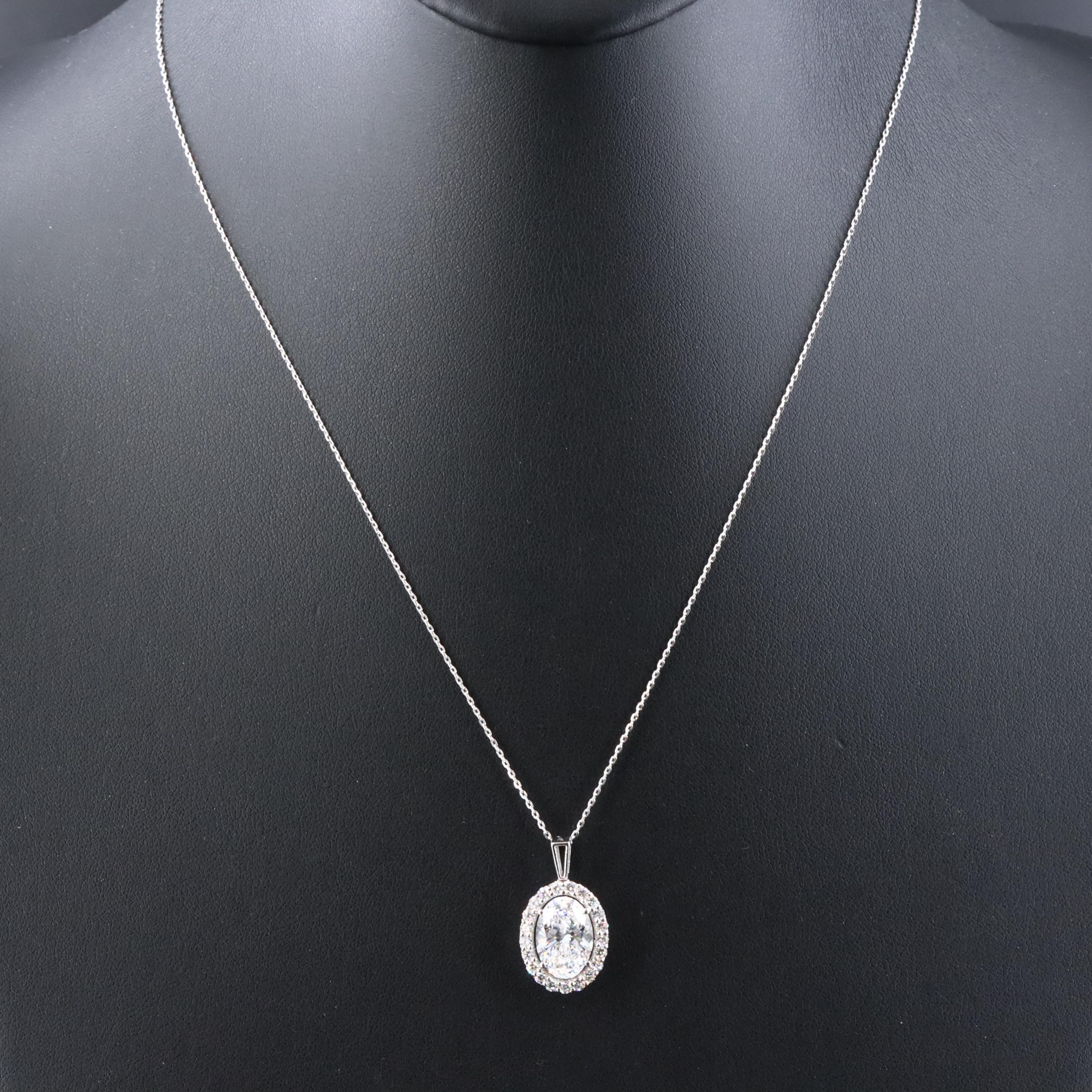 14K 3.37 CTW Lab Grown Diamond Pendant Necklace with IGI Jewelry Report