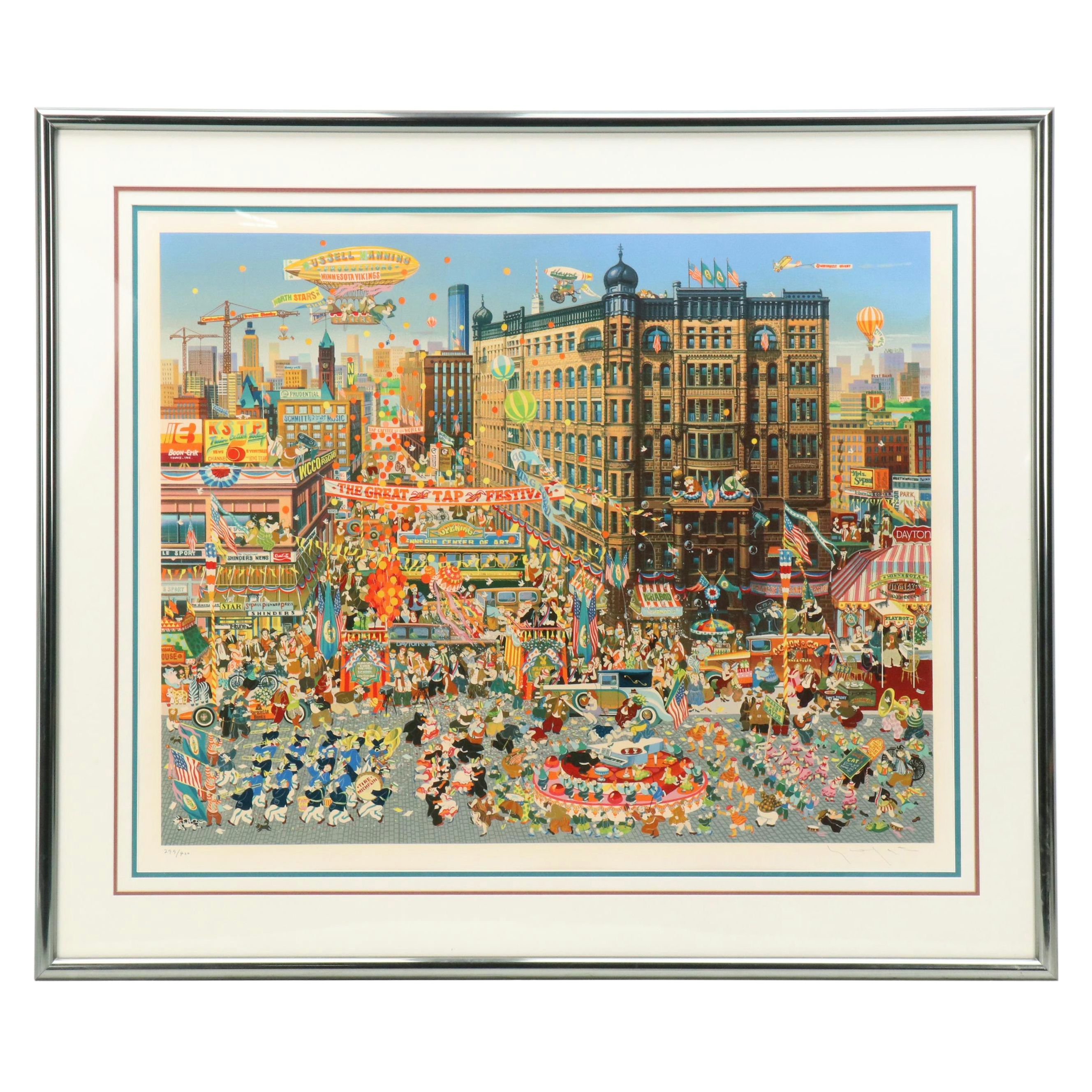 Hiro Yamagata Serigraph "The Great Tap Festival," 1980