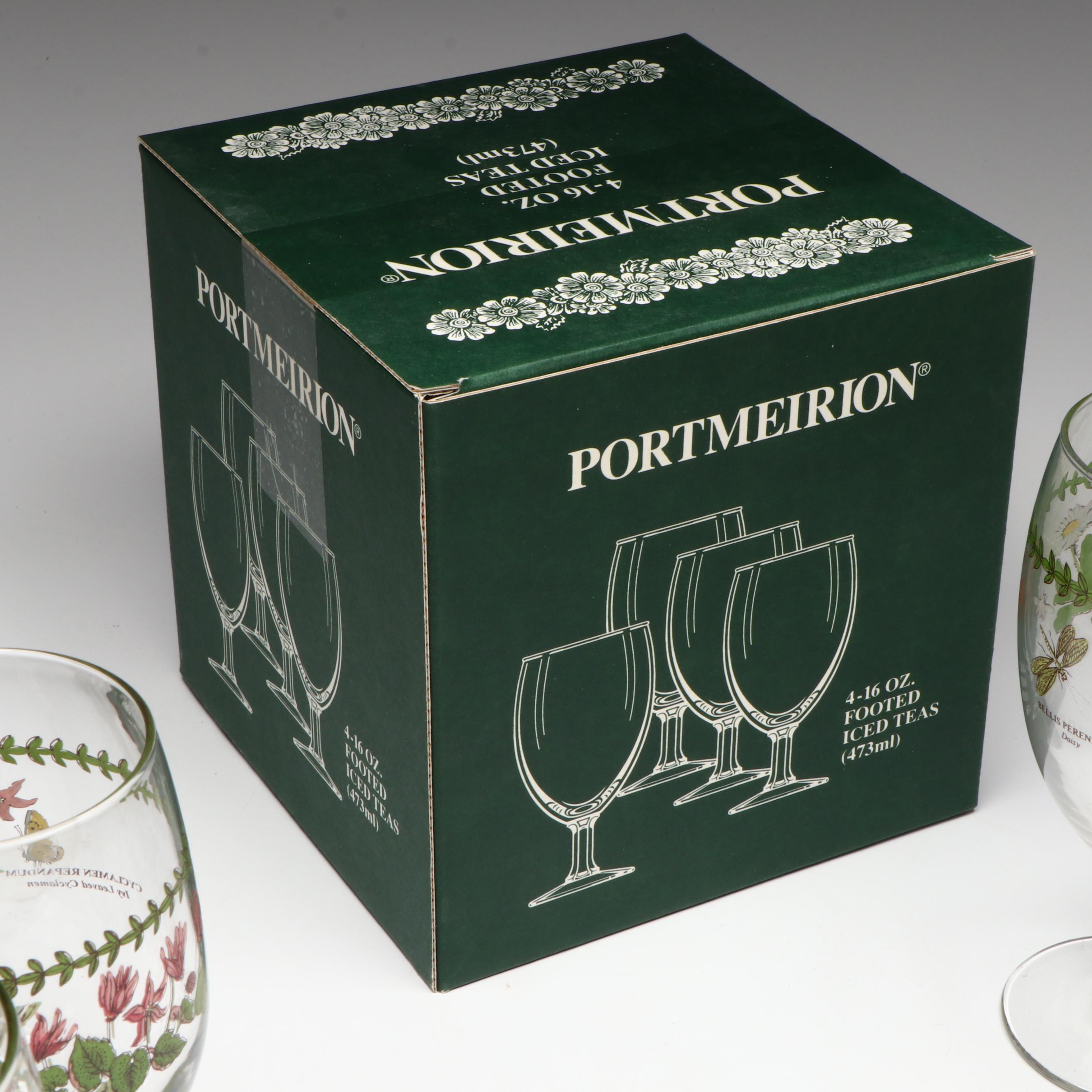 Portmeirion "Botanic Garden" Tumblers, Iced Tea and Wine Glasses