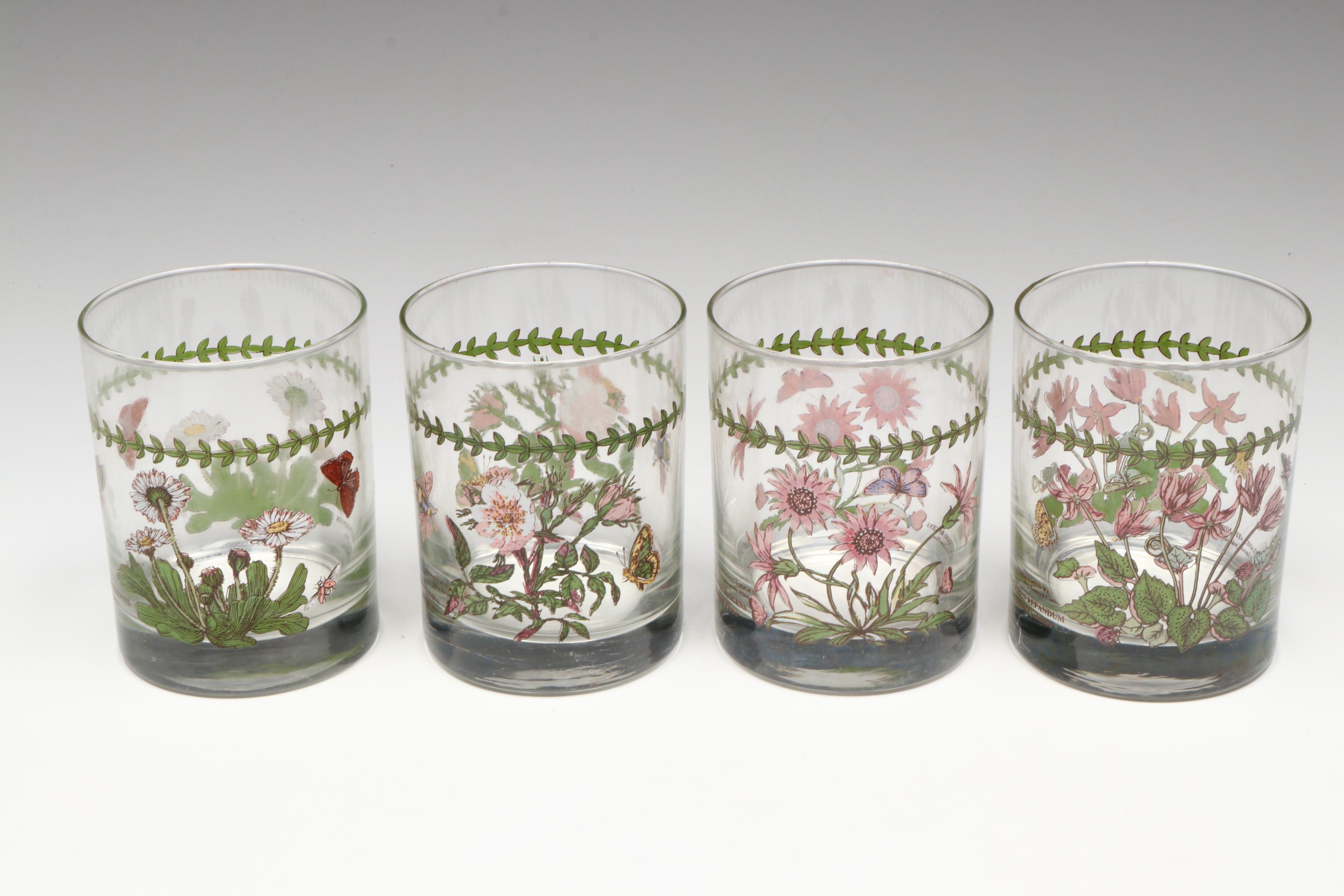 Portmeirion "Botanic Garden" Tumblers, Iced Tea and Wine Glasses