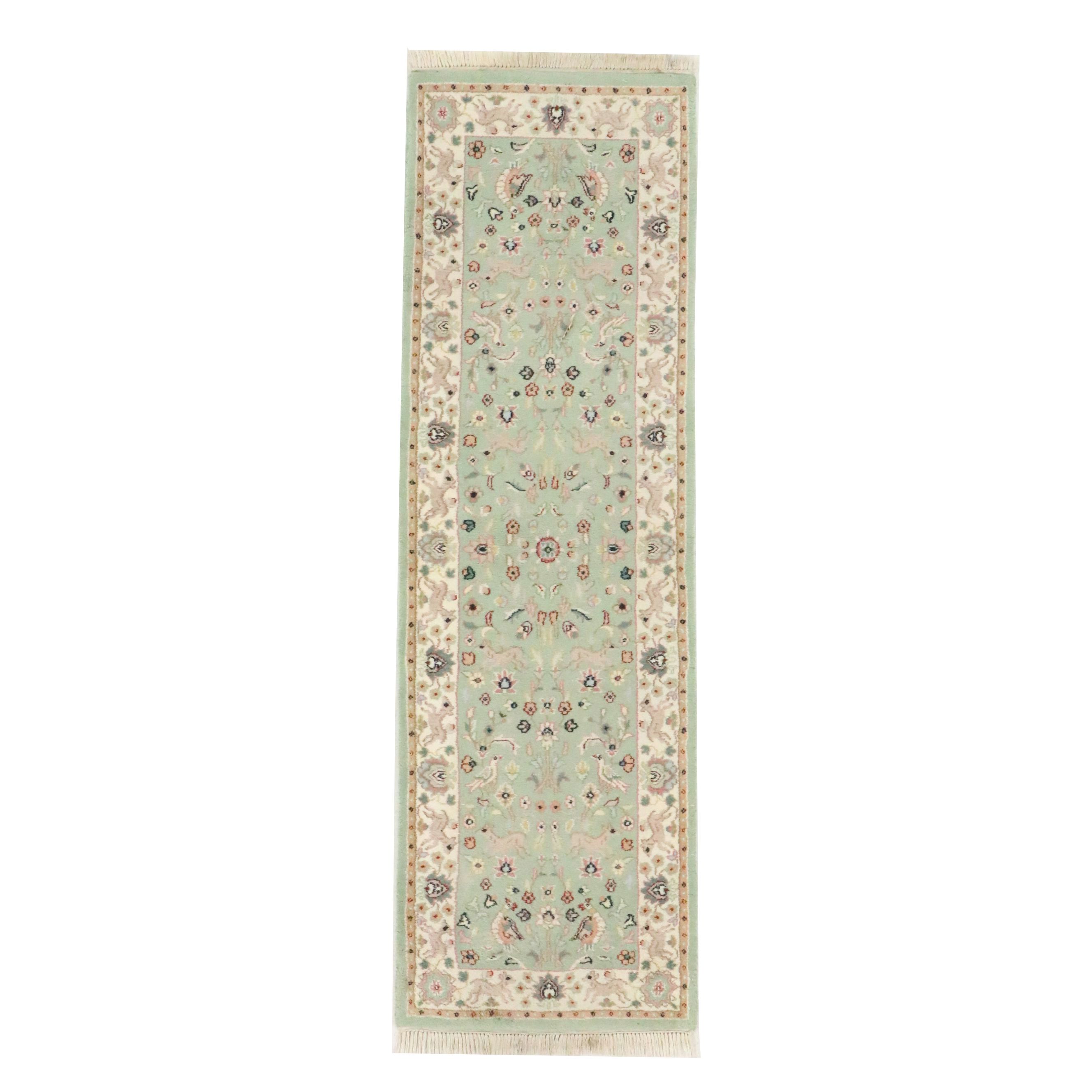 2'6 x 8'4 Hand-Knotted Indo-Persian Tabriz Carpet Runner