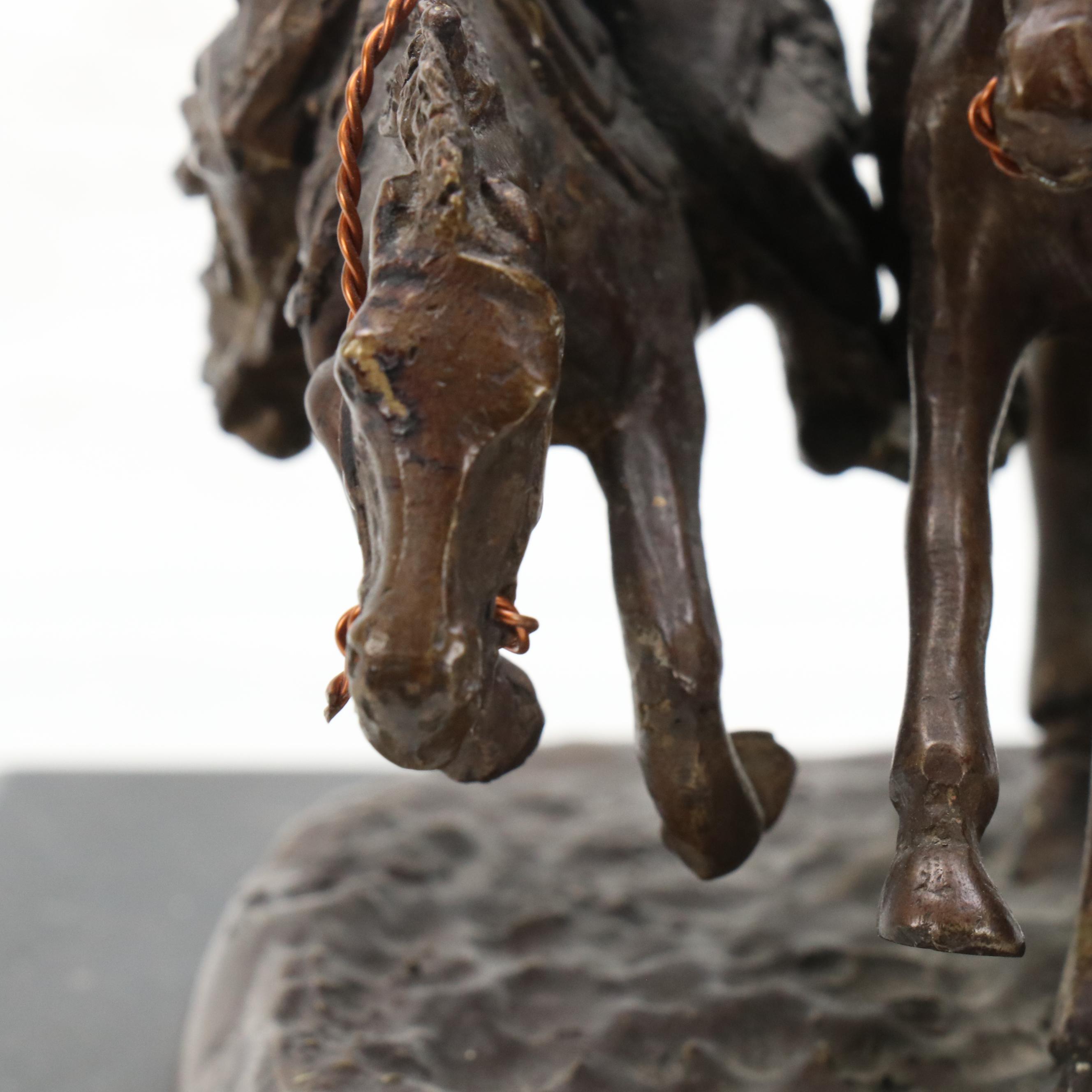Bronze Sculpture After Frederic Remington "Coming Thru The Rye"