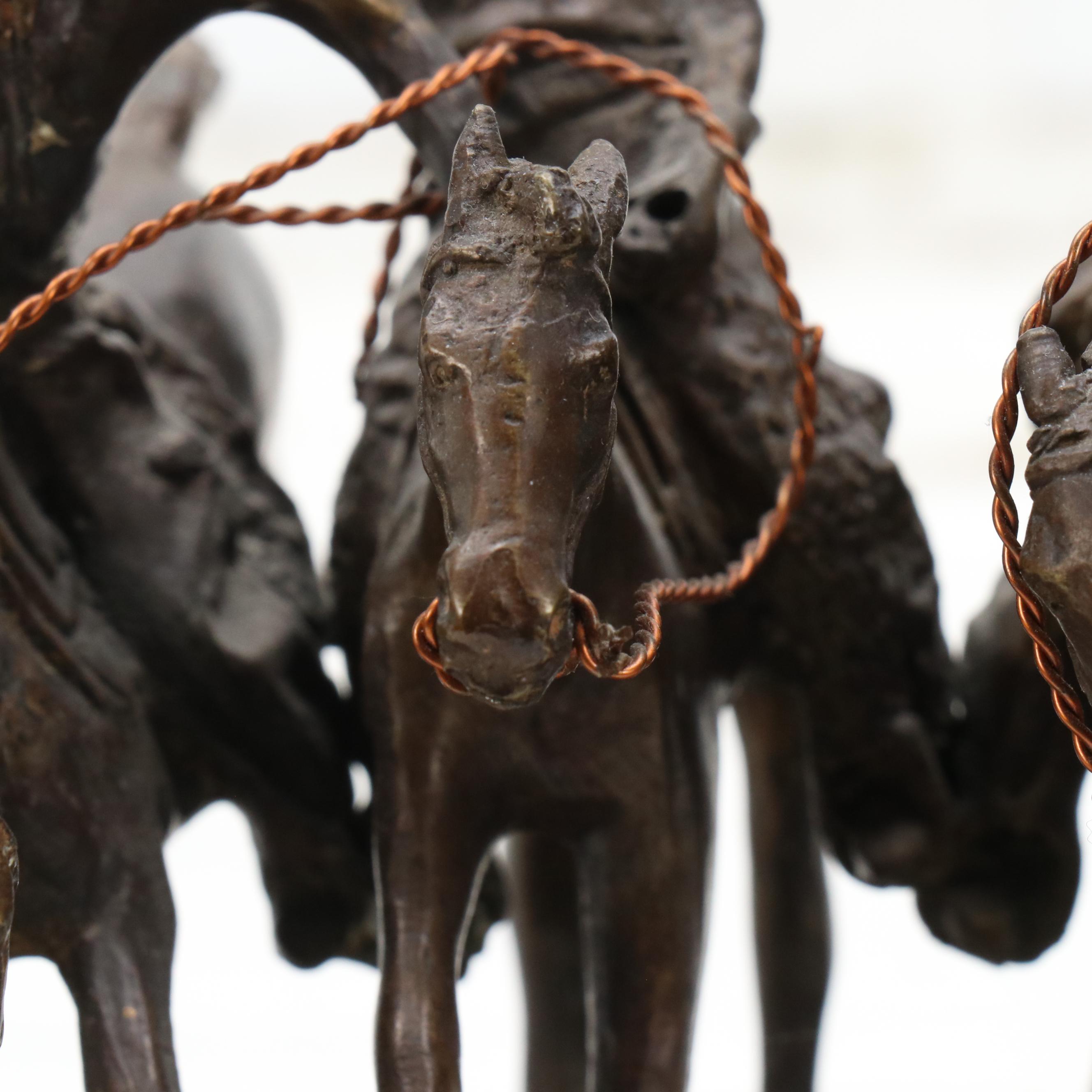 Bronze Sculpture After Frederic Remington "Coming Thru The Rye"