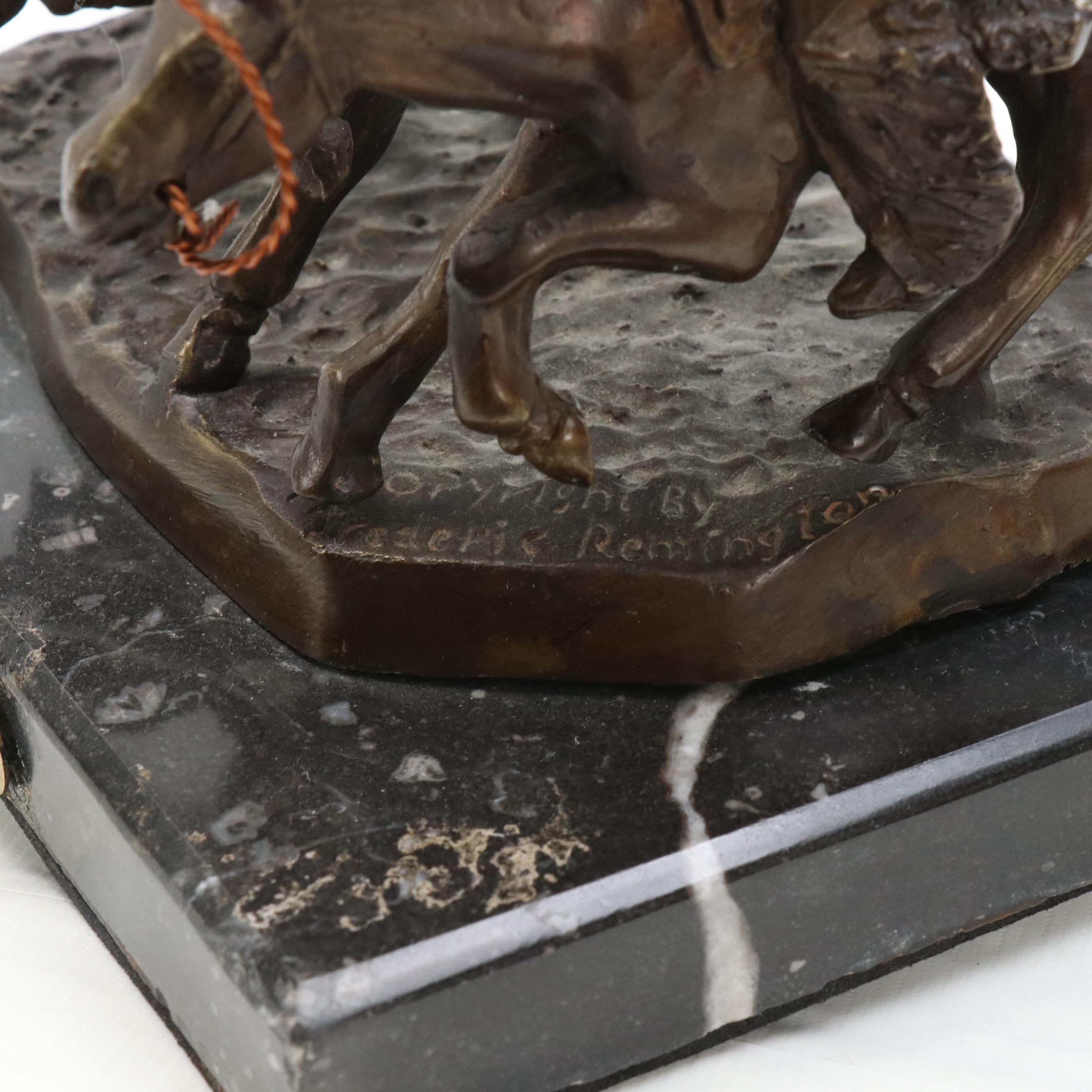 Bronze Sculpture After Frederic Remington "Coming Thru The Rye"
