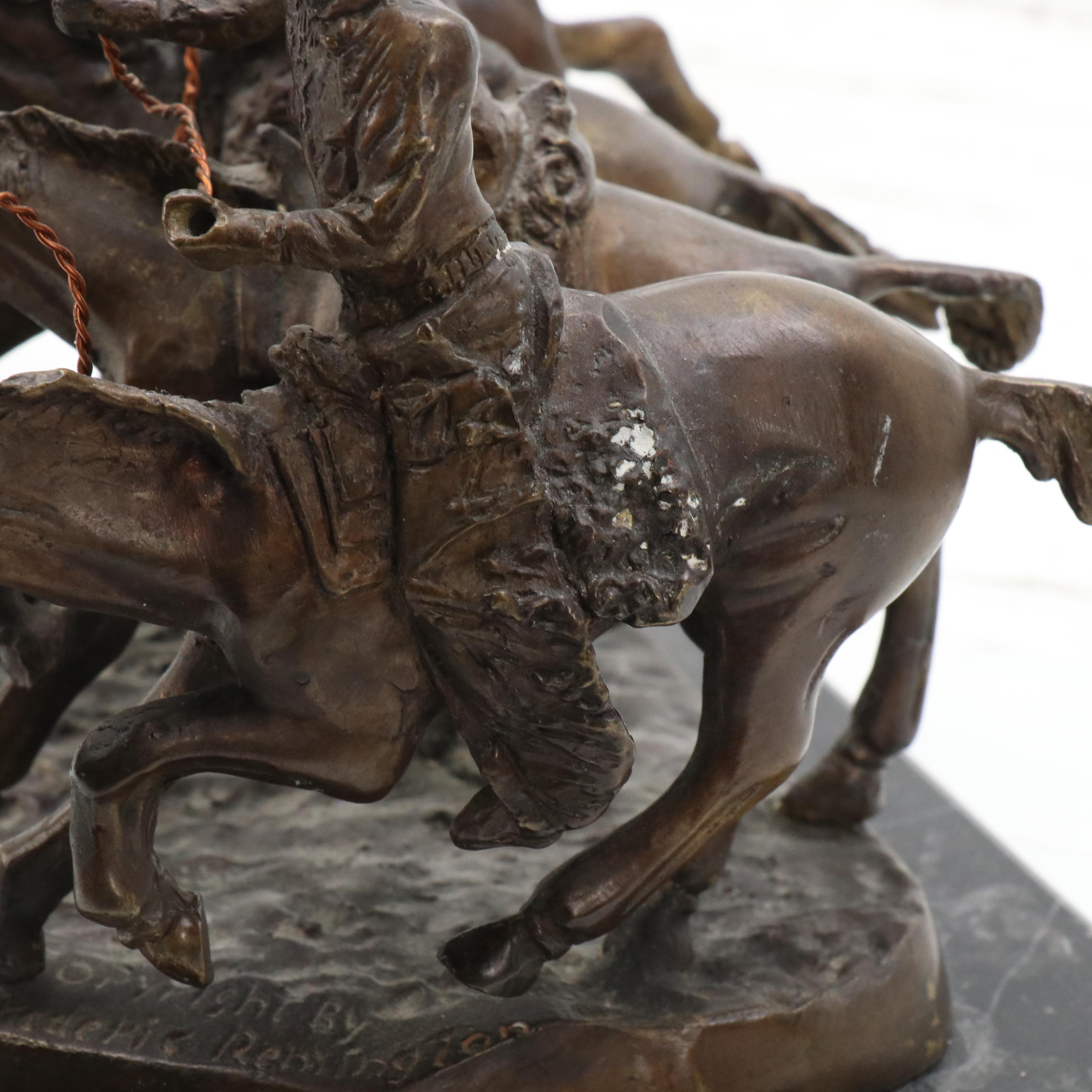 Bronze Sculpture After Frederic Remington "Coming Thru The Rye"
