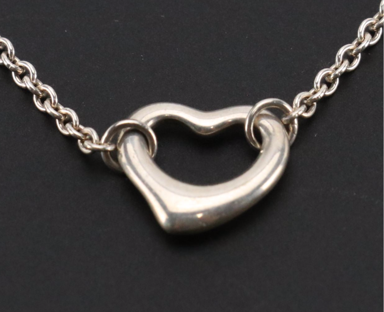 Elsa Peretti for Tiffany & Co. Sterling Stationary Triple Open Heart Necklace
