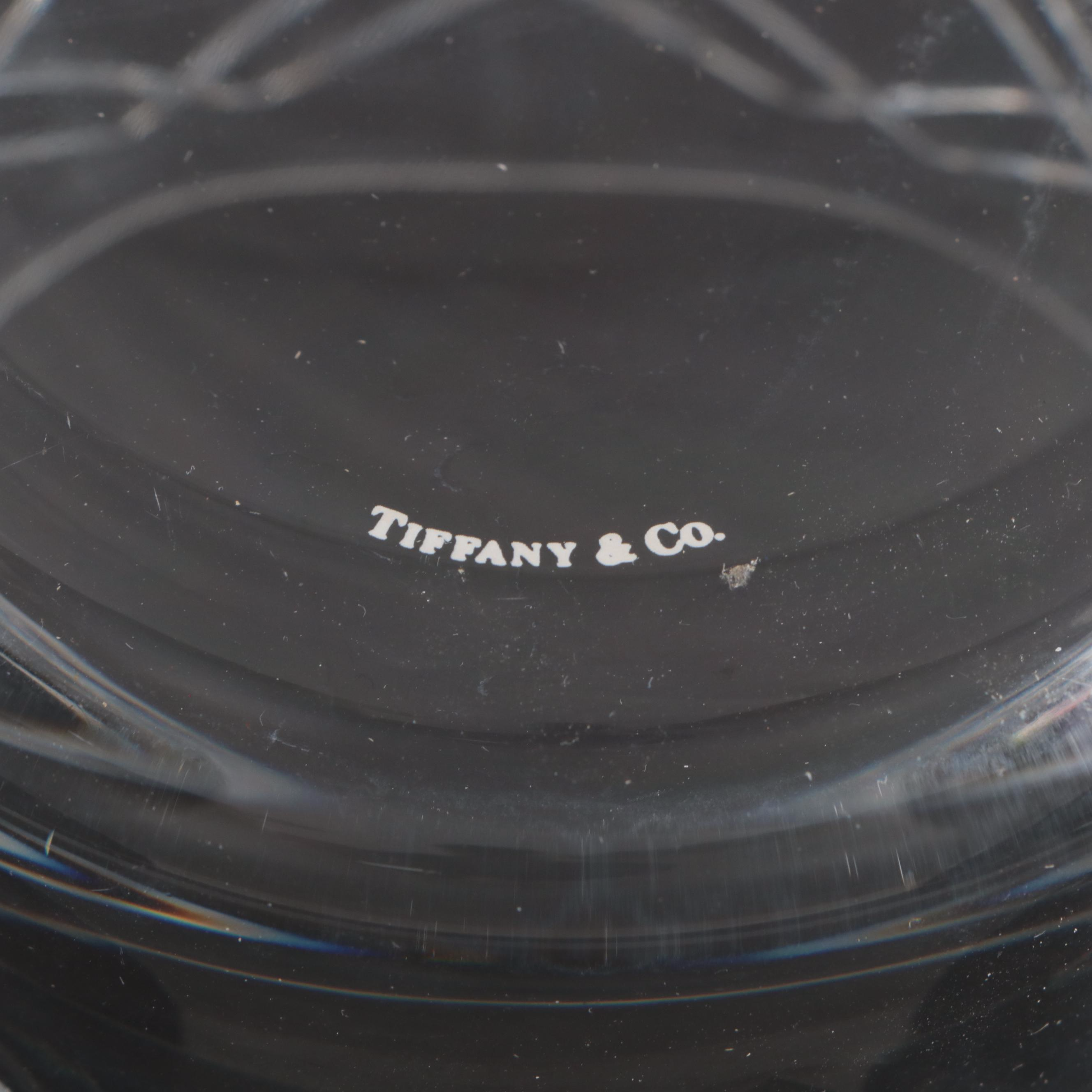 Tiffany & Co. Crystal Ice Bucket and "Newport" Brandy Glasses