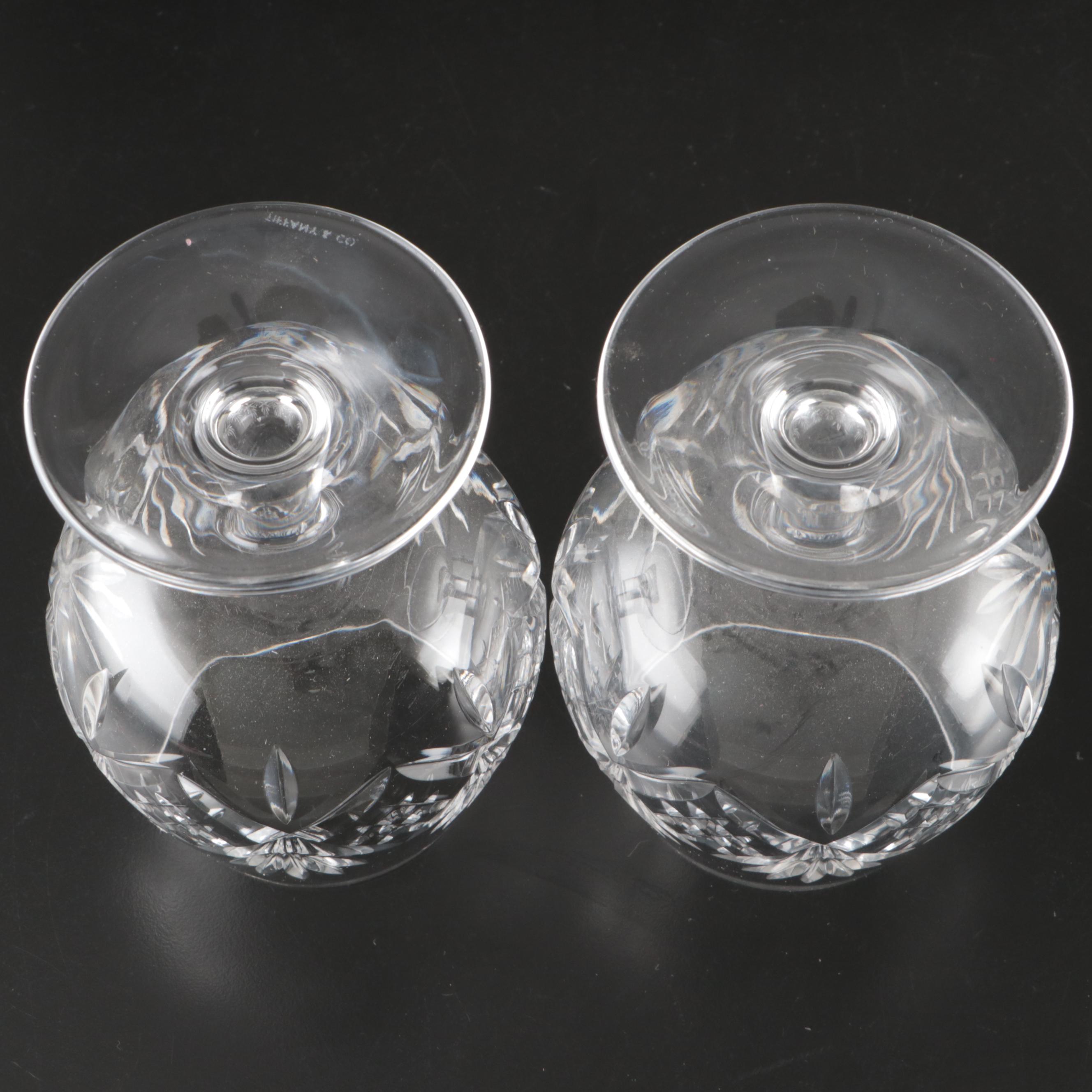 Tiffany & Co. Crystal Ice Bucket and "Newport" Brandy Glasses