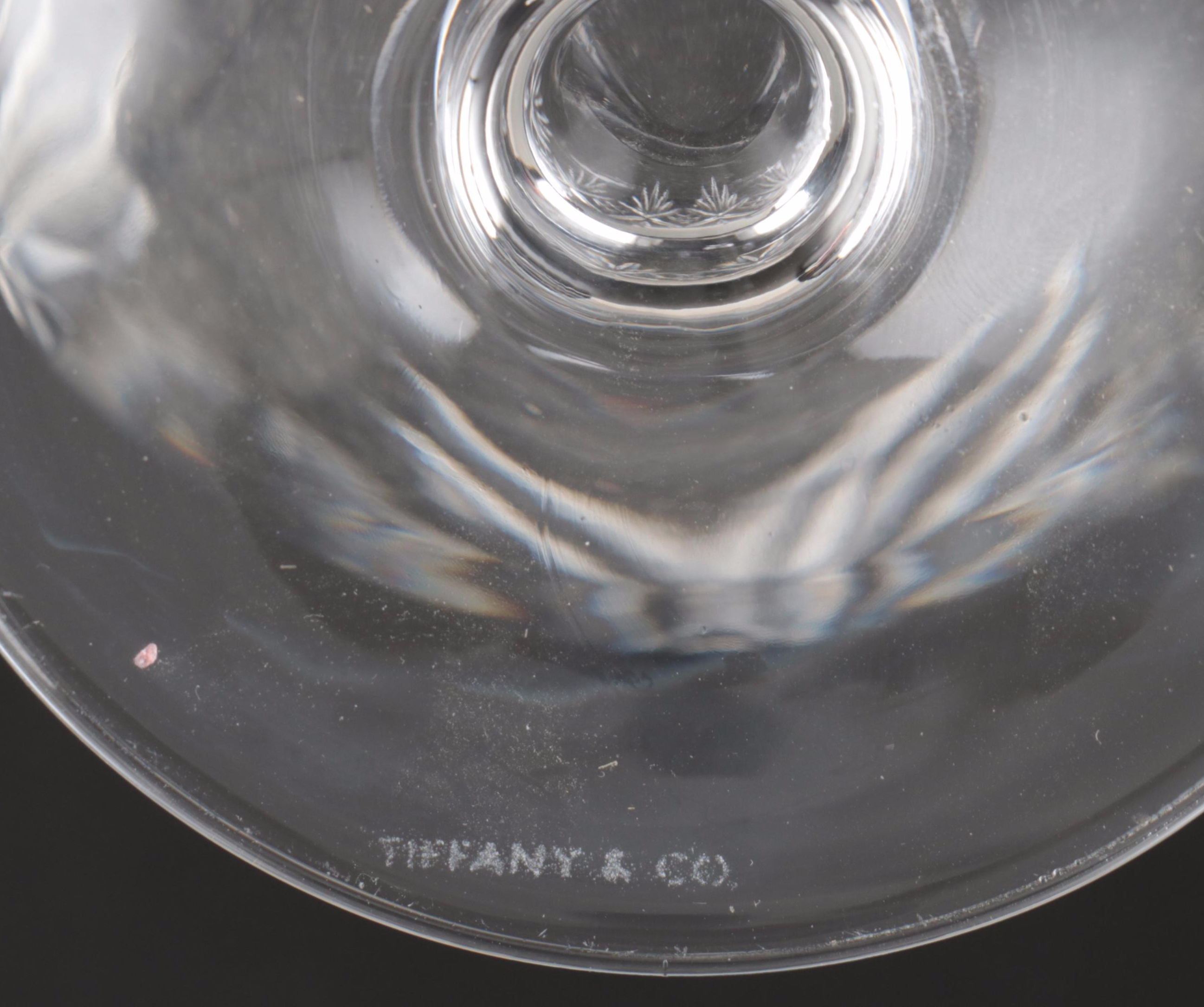Tiffany & Co. Crystal Ice Bucket and "Newport" Brandy Glasses