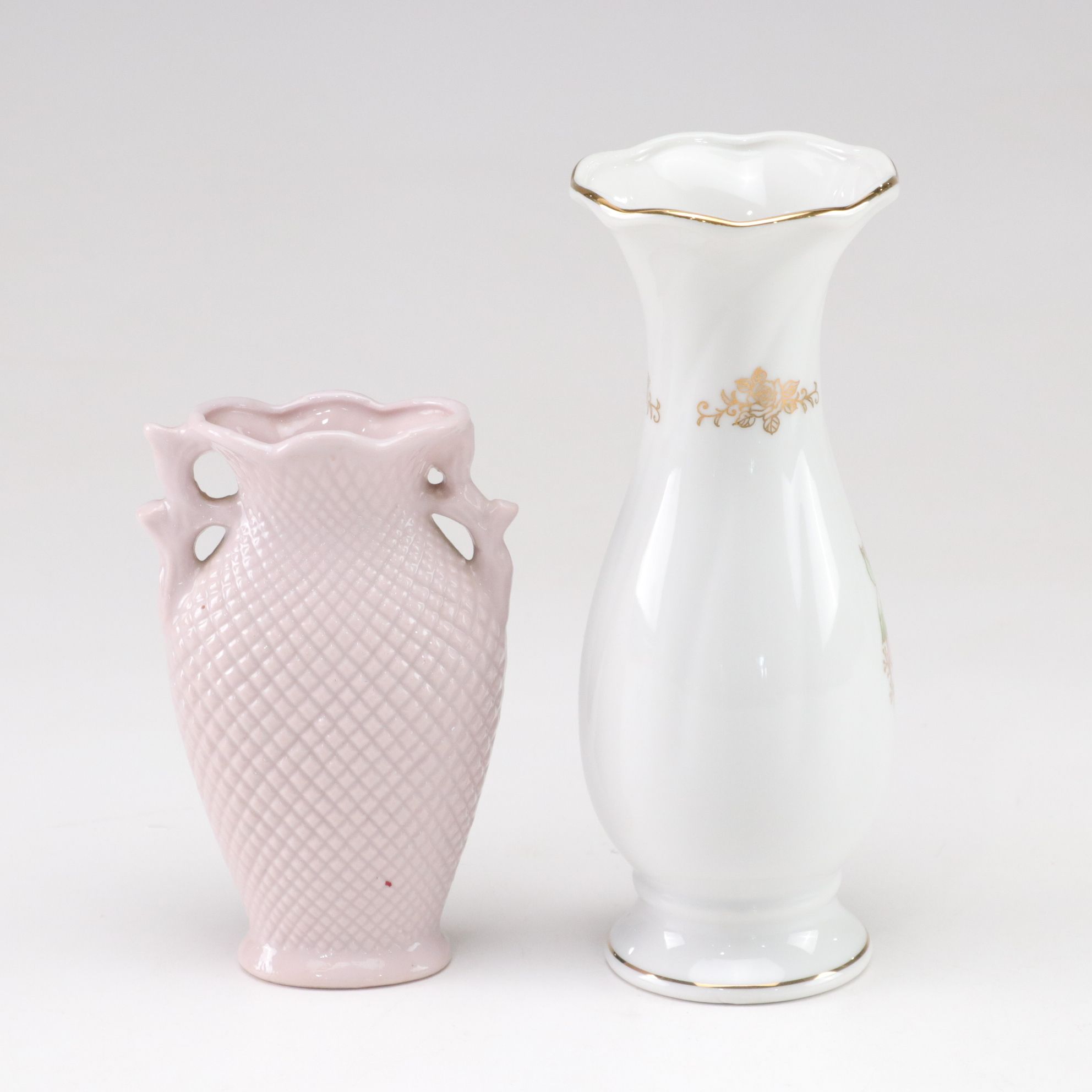 Sebring Pottery "Rosalie" Dessert Plates, Enesco Pitcher & More Gilt Porcelain