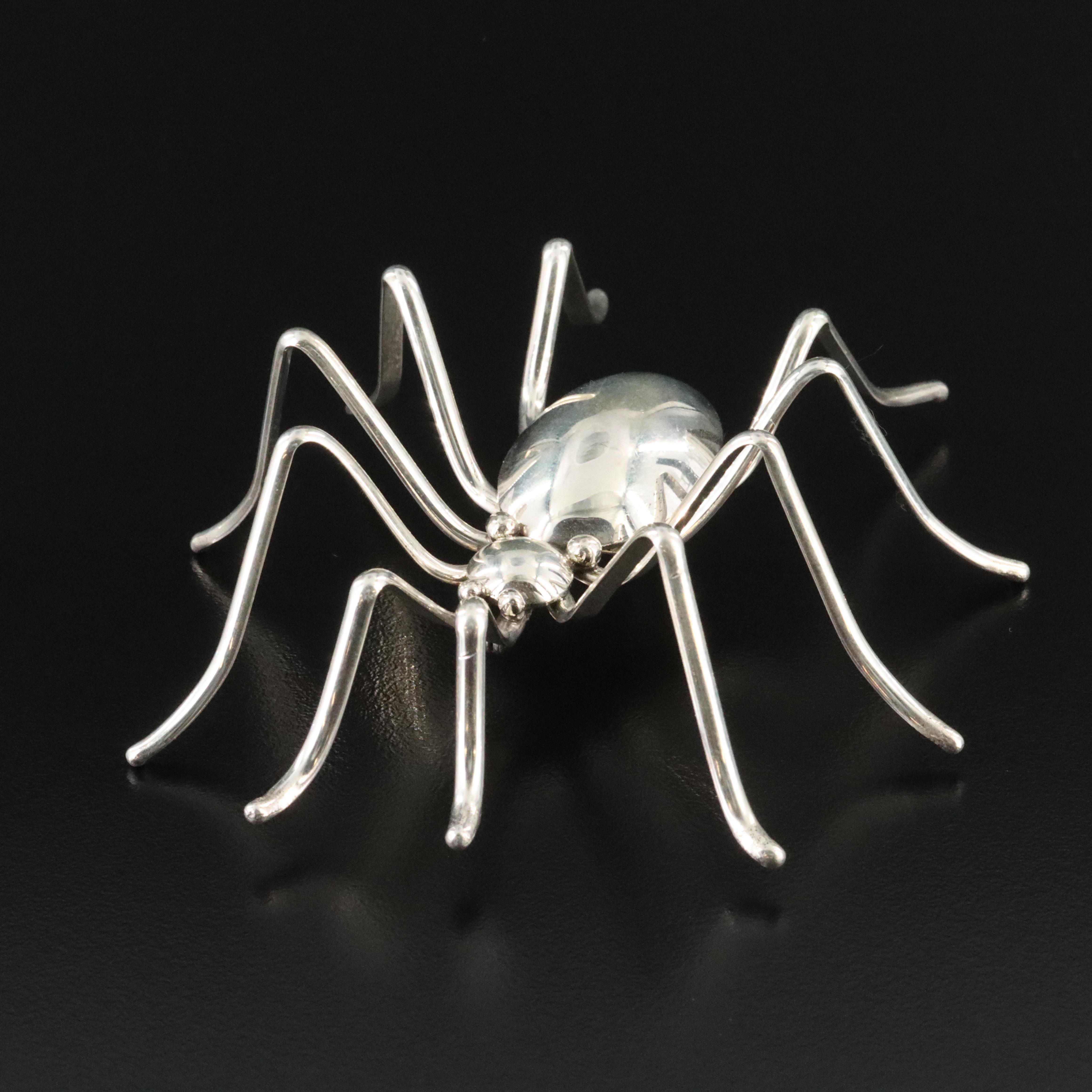 Southwestern Sterling Spider Brooch