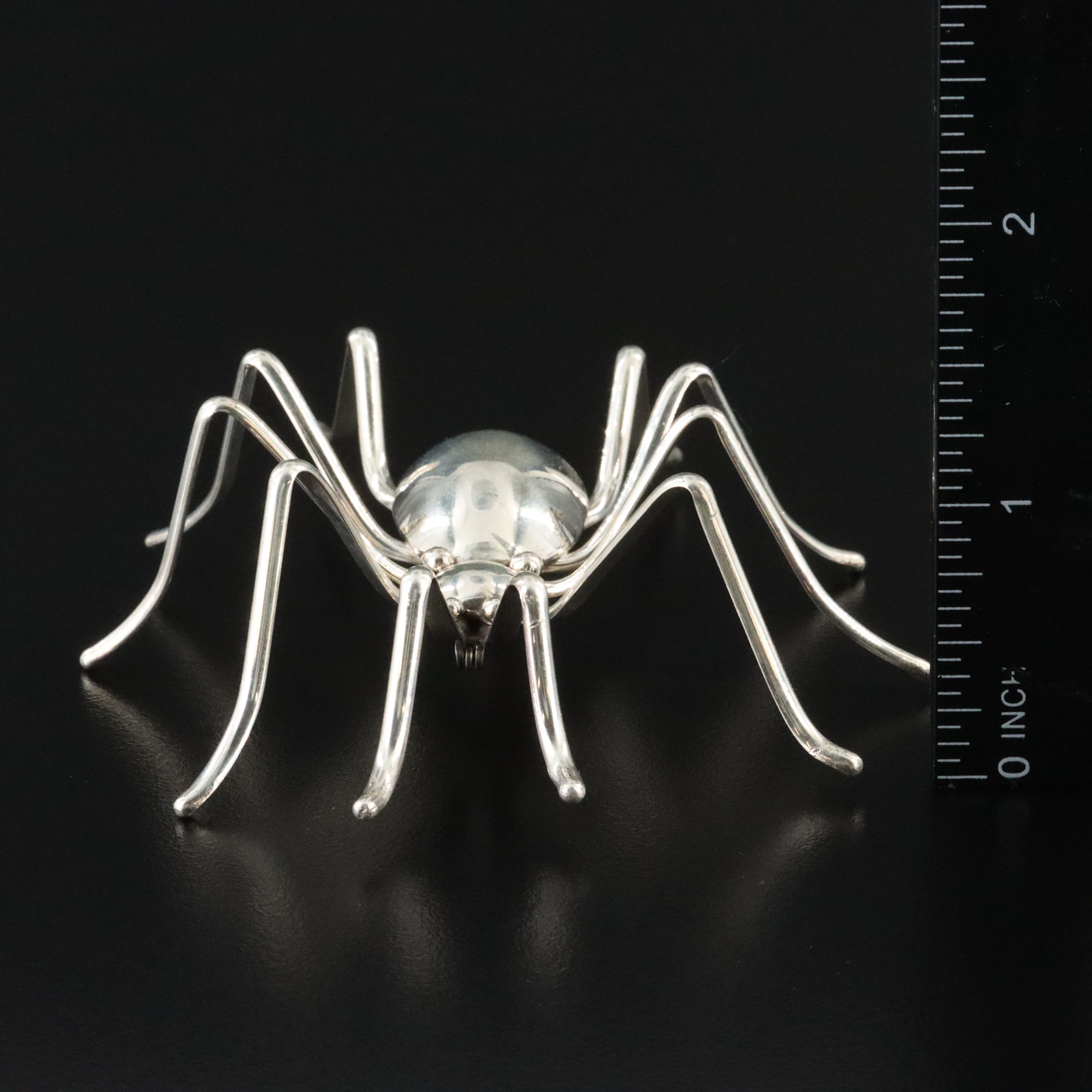 Southwestern Sterling Spider Brooch