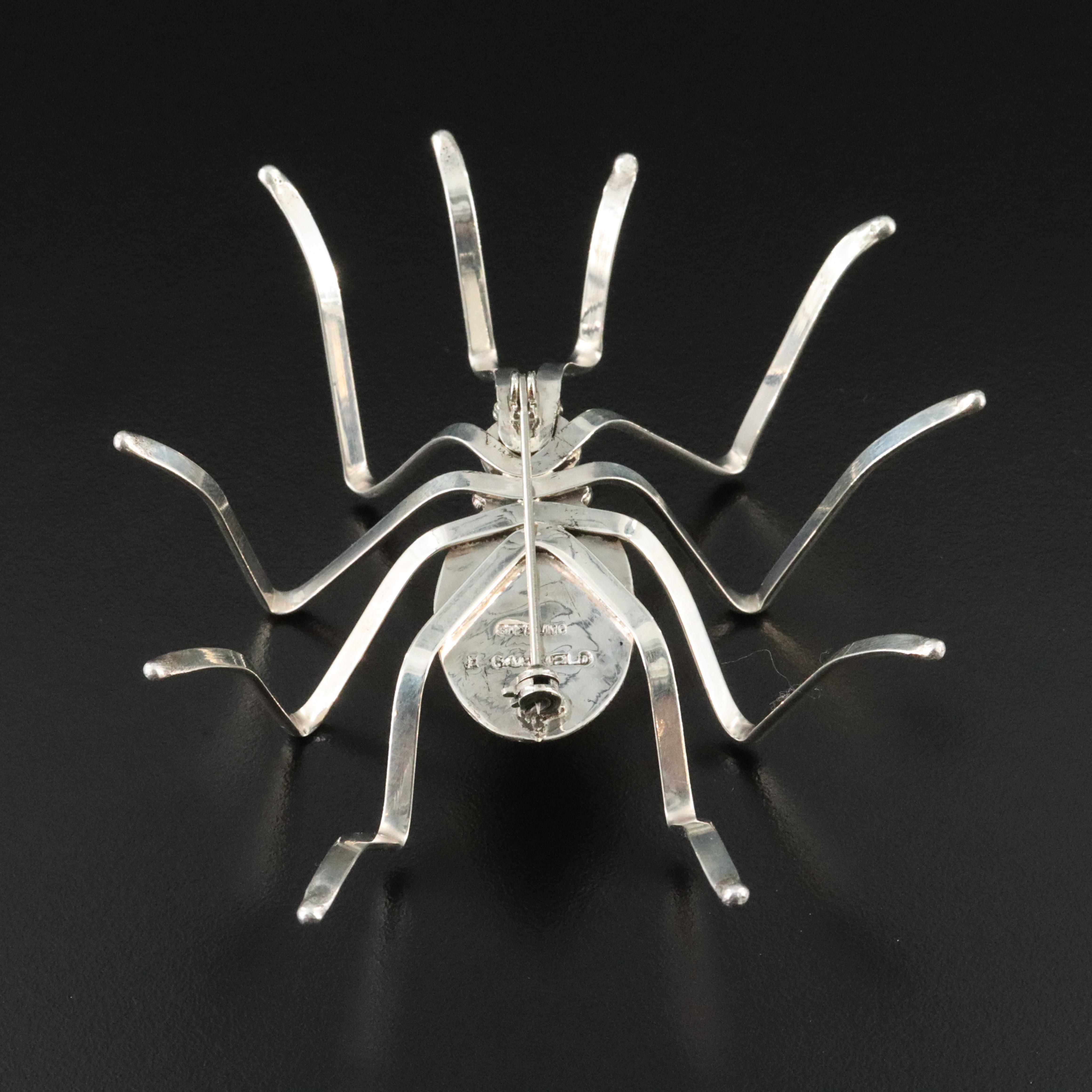 Southwestern Sterling Spider Brooch