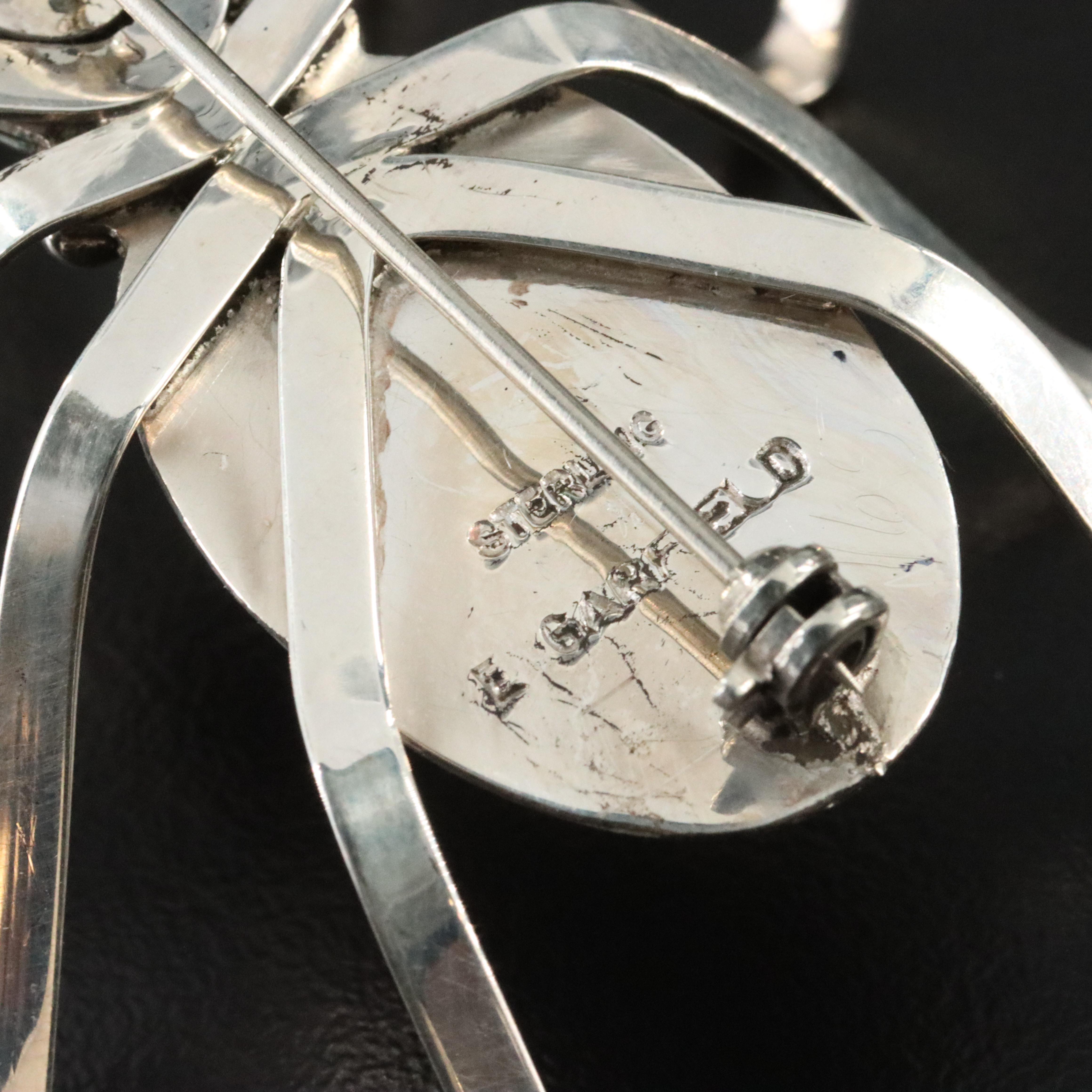 Southwestern Sterling Spider Brooch