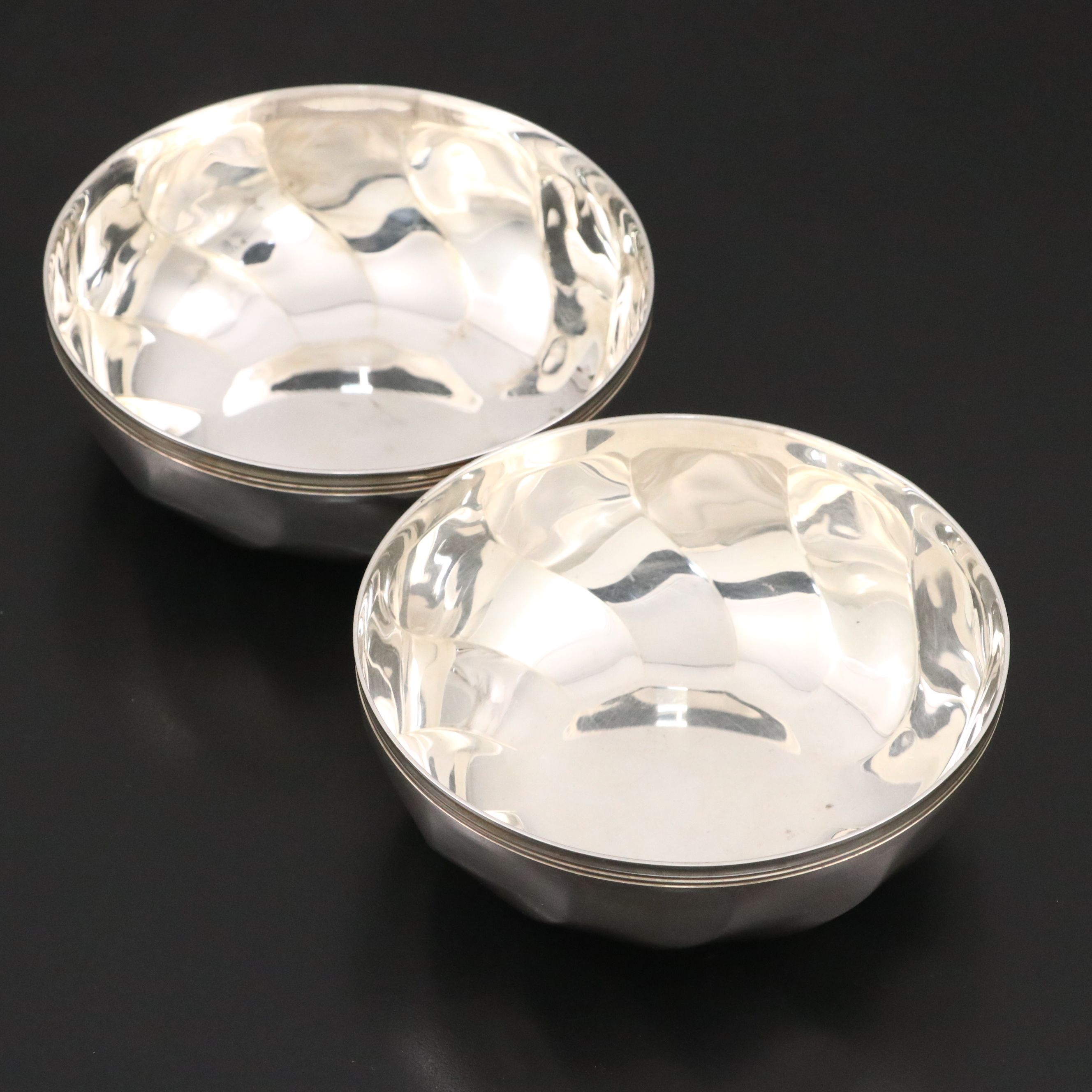 Pair of Christofle French Silver Plate Bowls, 20th Century