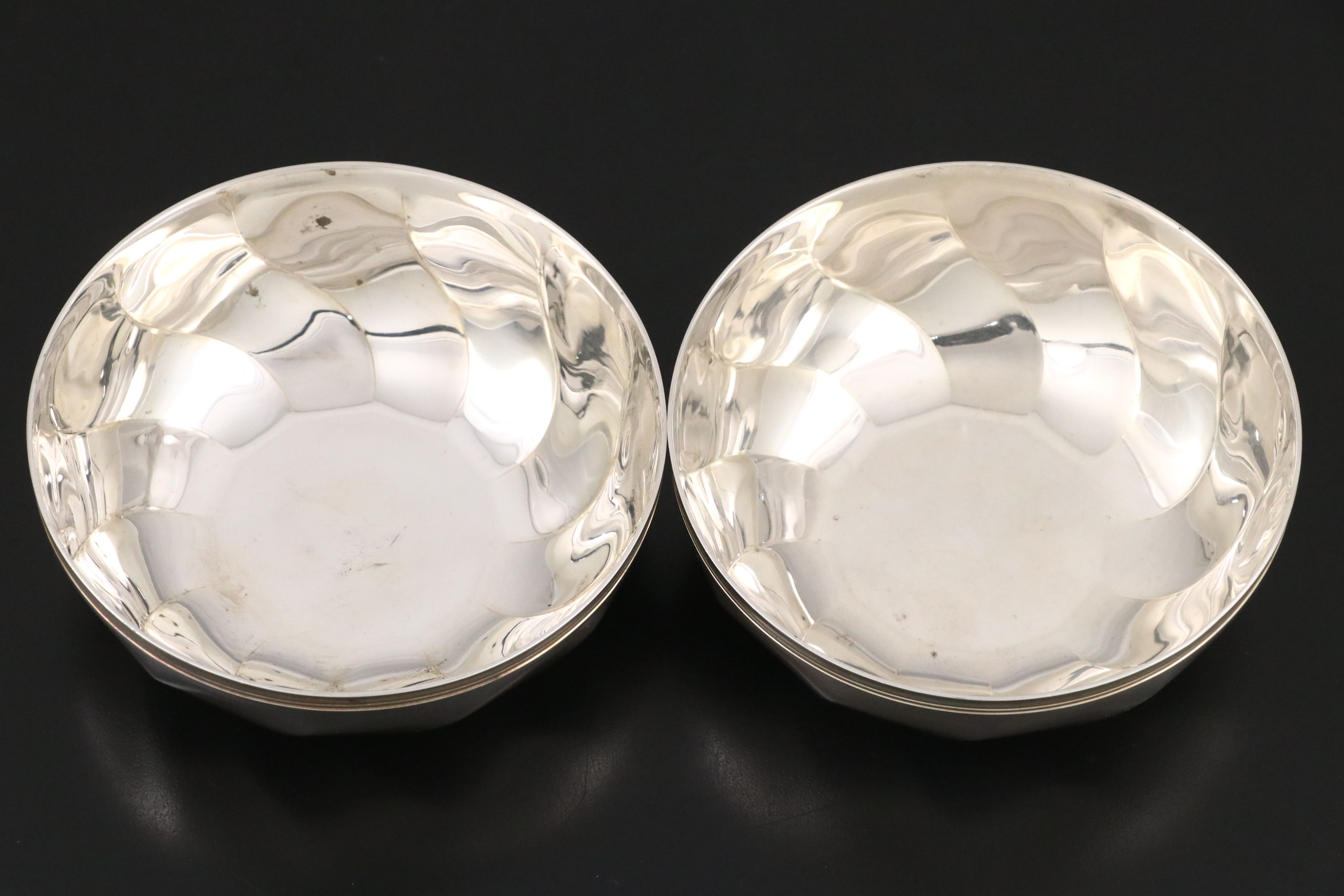 Pair of Christofle French Silver Plate Bowls, 20th Century