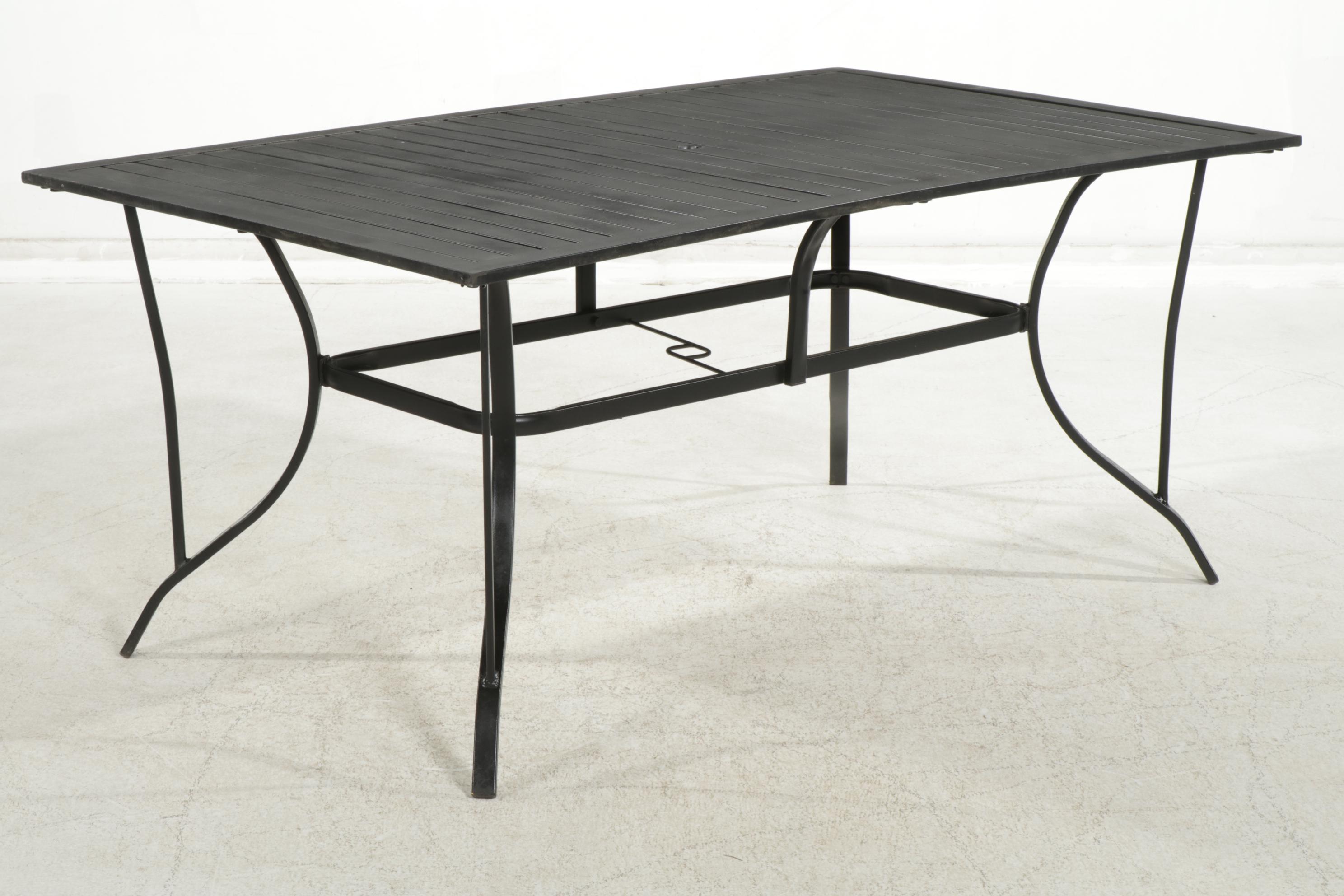 Metal Patio Dining Table with Eight Chairs