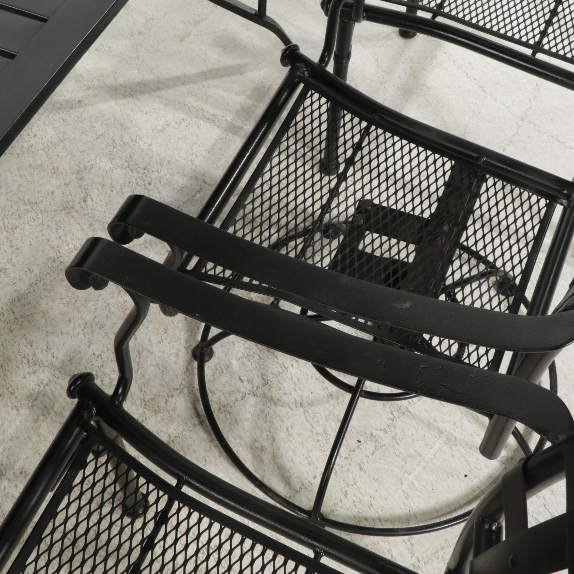 Metal Patio Dining Table with Eight Chairs