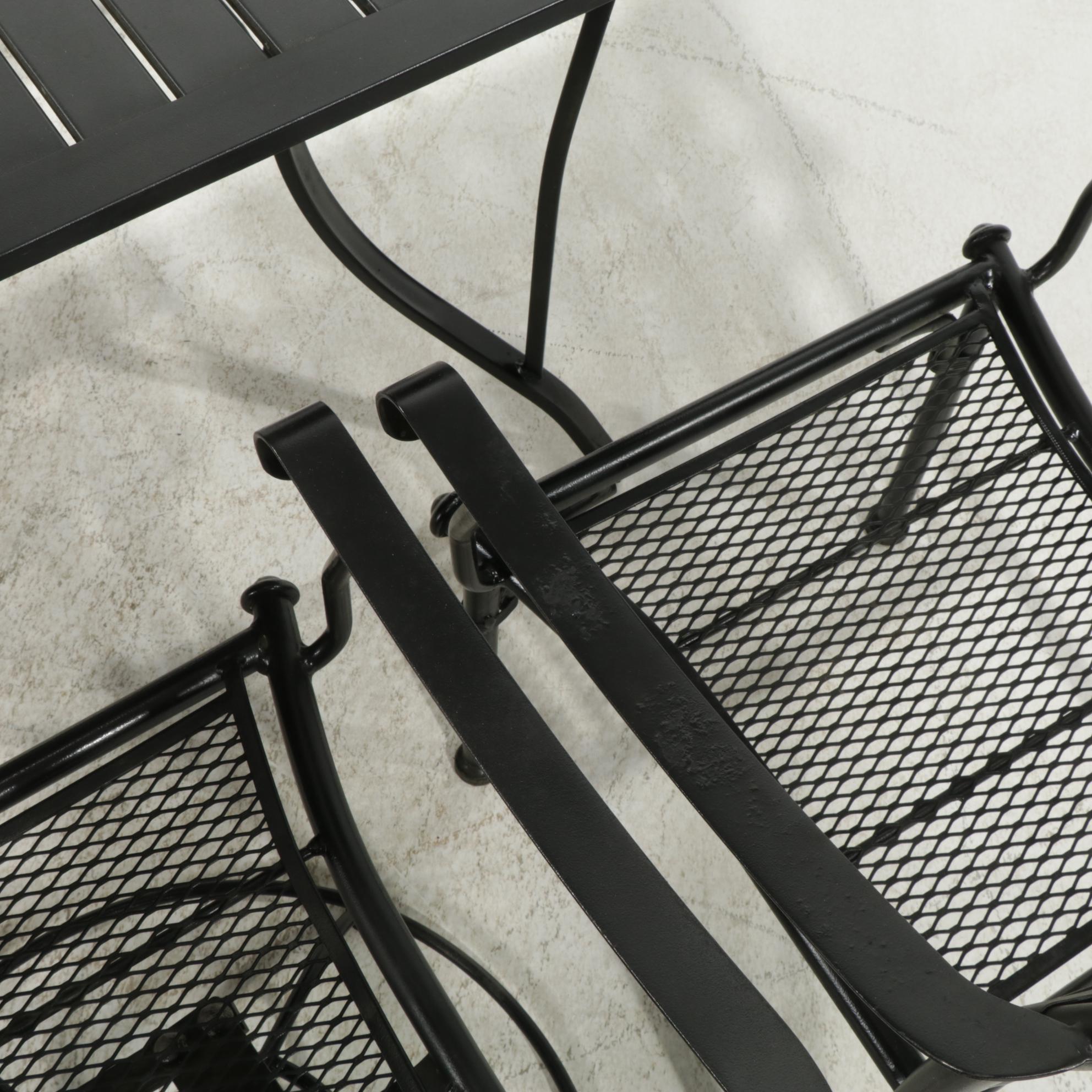 Metal Patio Dining Table with Eight Chairs