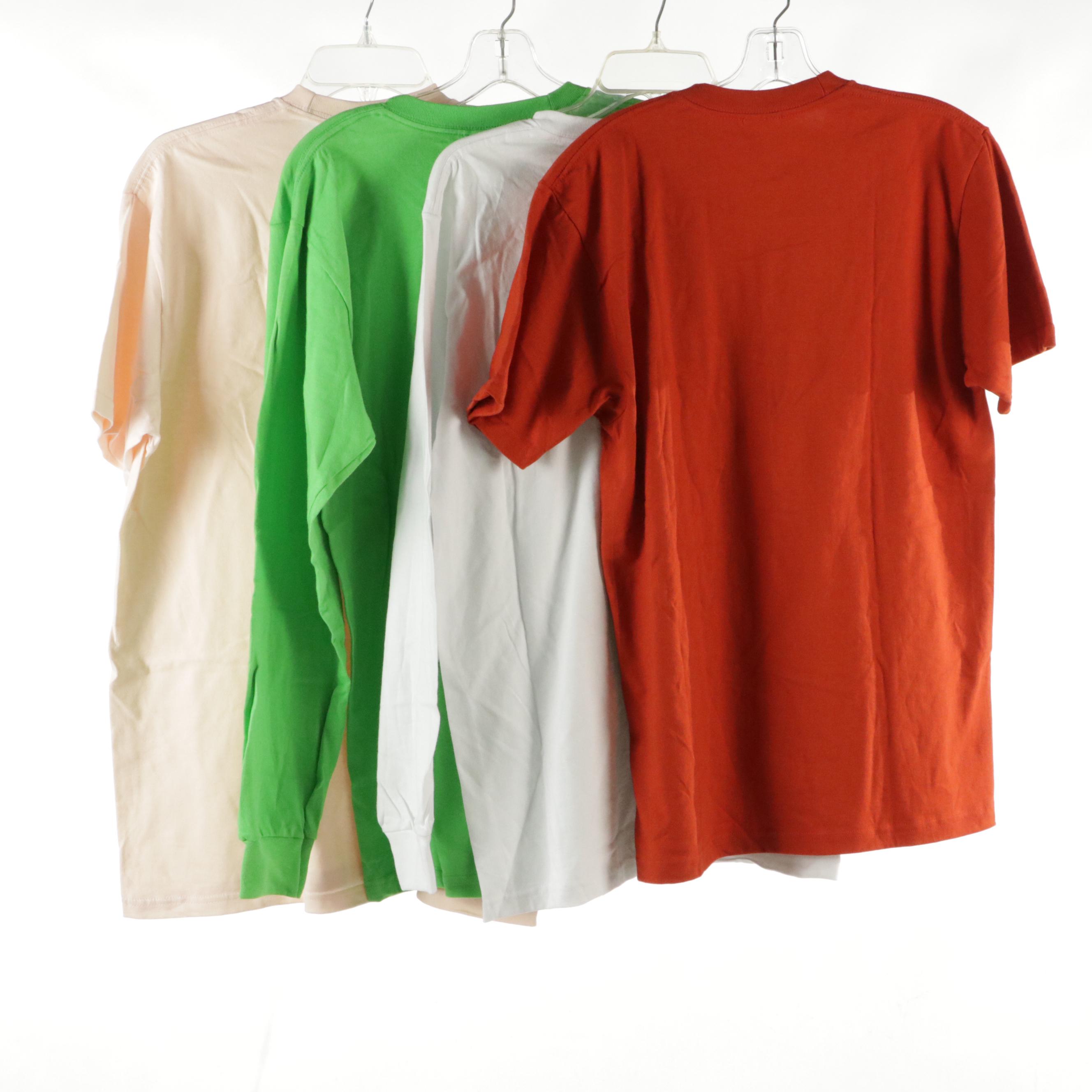 Men's Supreme Pale Peach Logo Graphic Tee with Pre-Shrunk Blank Cotton Shirts