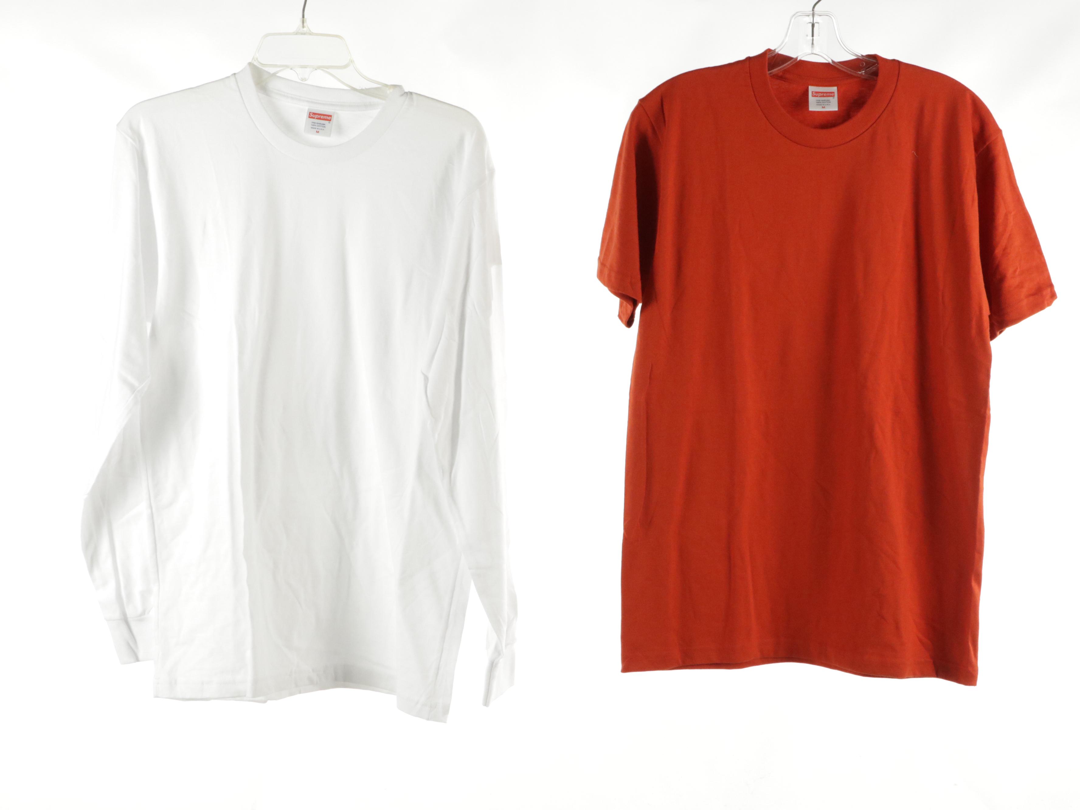 Men's Supreme Pale Peach Logo Graphic Tee with Pre-Shrunk Blank Cotton Shirts