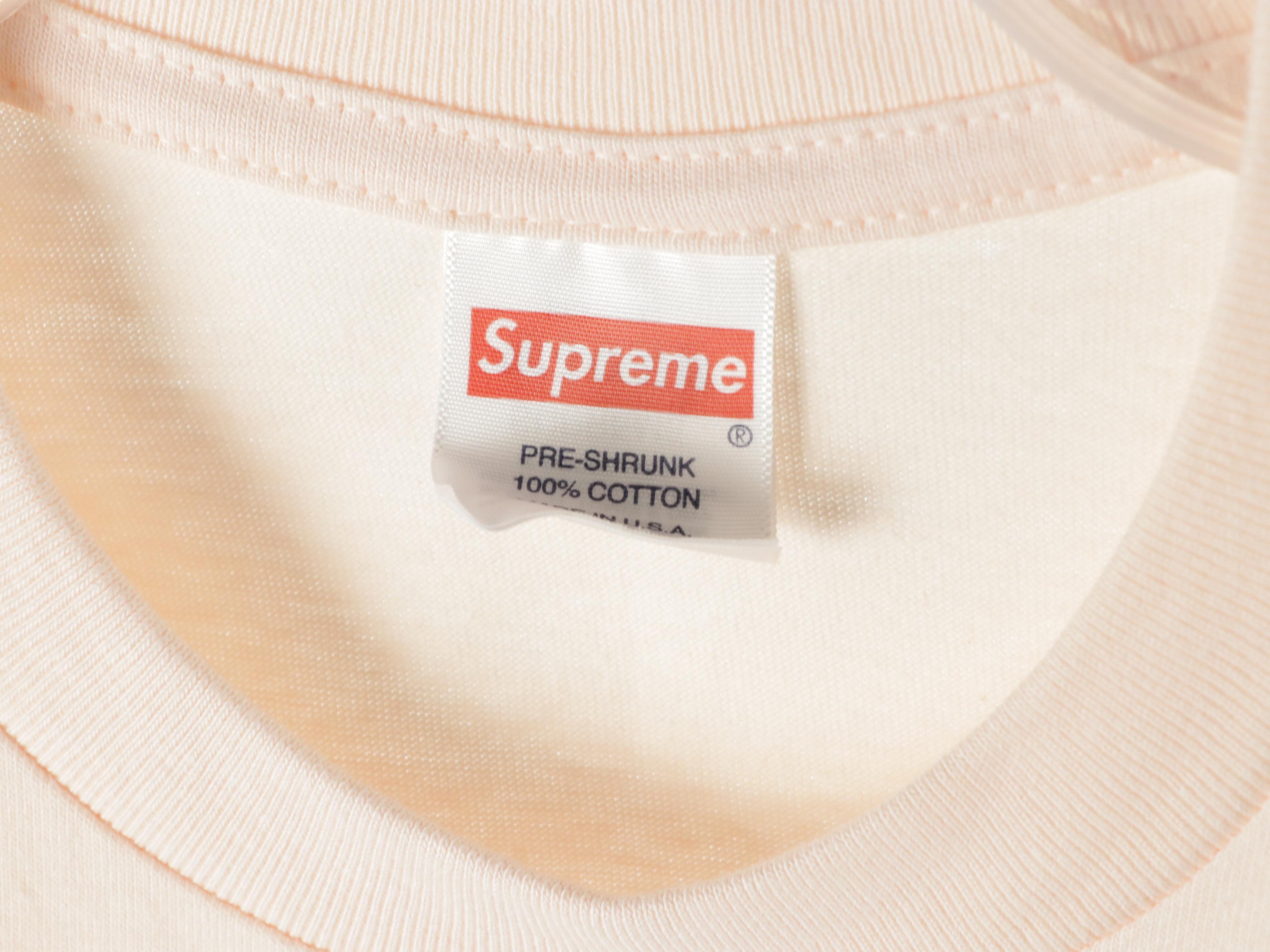 Men's Supreme Pale Peach Logo Graphic Tee with Pre-Shrunk Blank Cotton Shirts