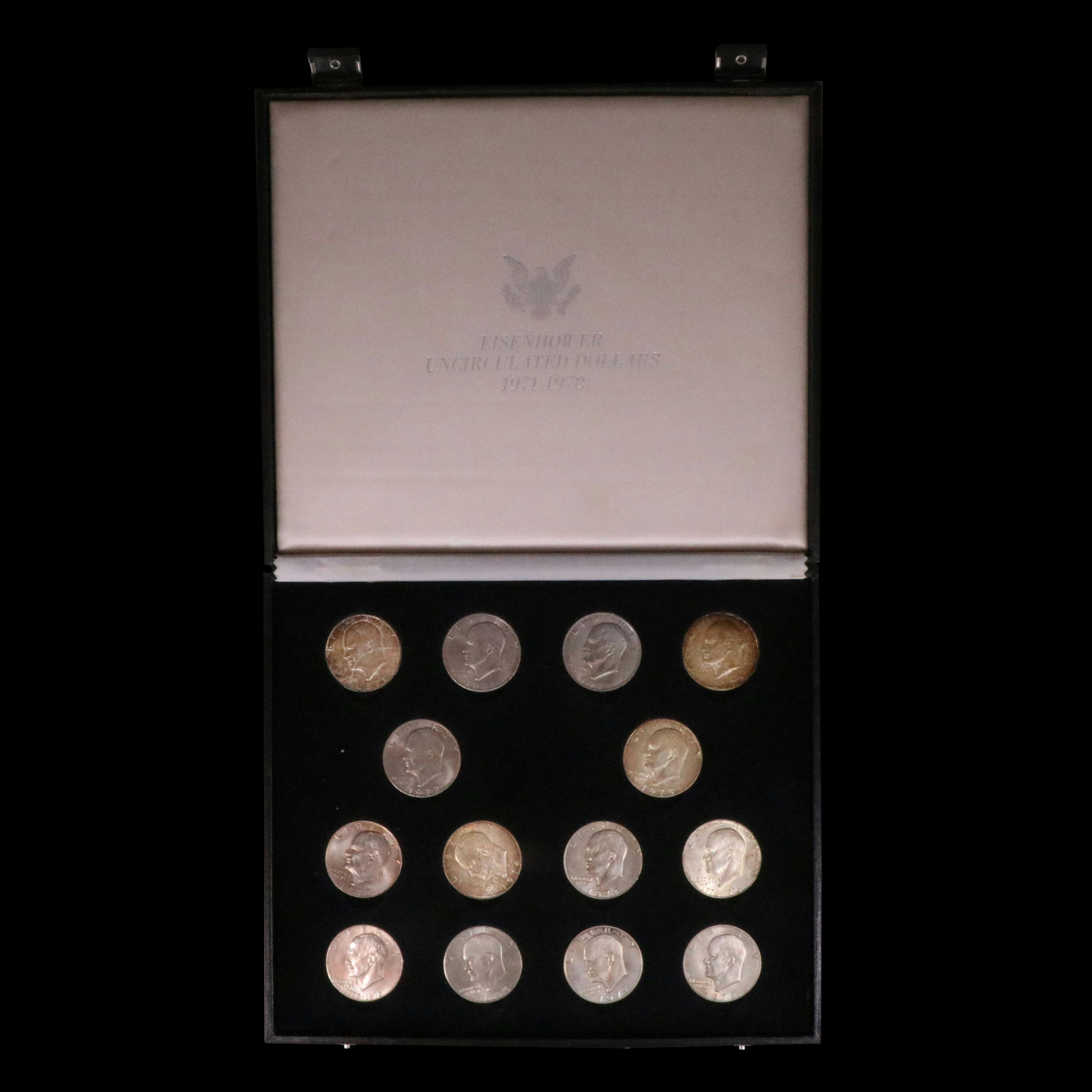 Eisenhower Dollar 14-Coin Set, Including Silver Issues