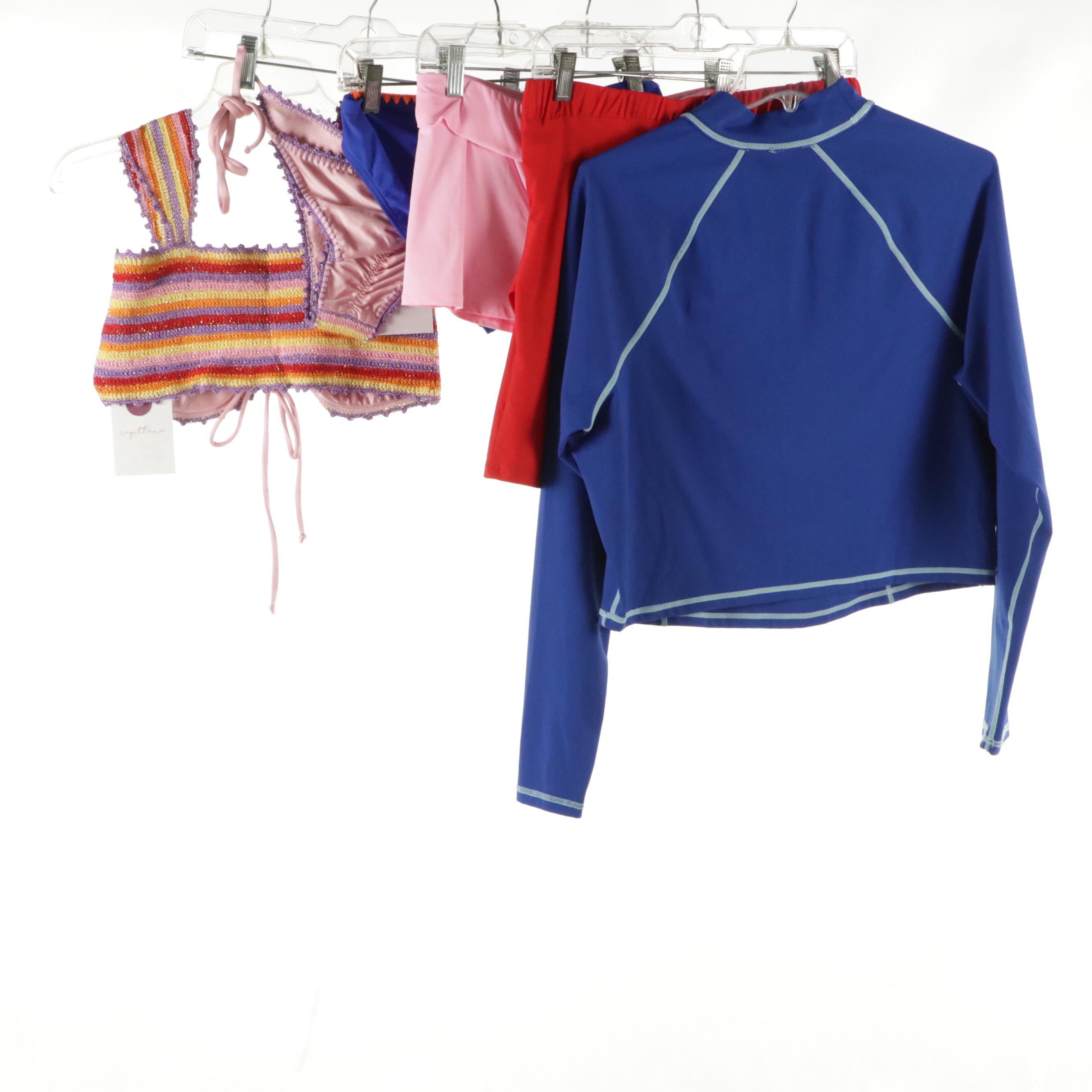 Capittana Lucy Crochet Two-Piece Swimsuit, Lilly Pulitzer Swim Skirt and More