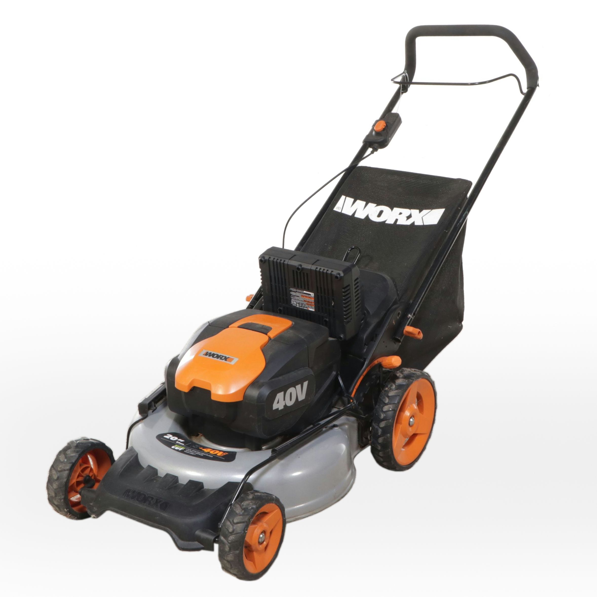 Worx Nutri-Cut 40V Battery Powered Lawnmower with Batteries and Charging Dock