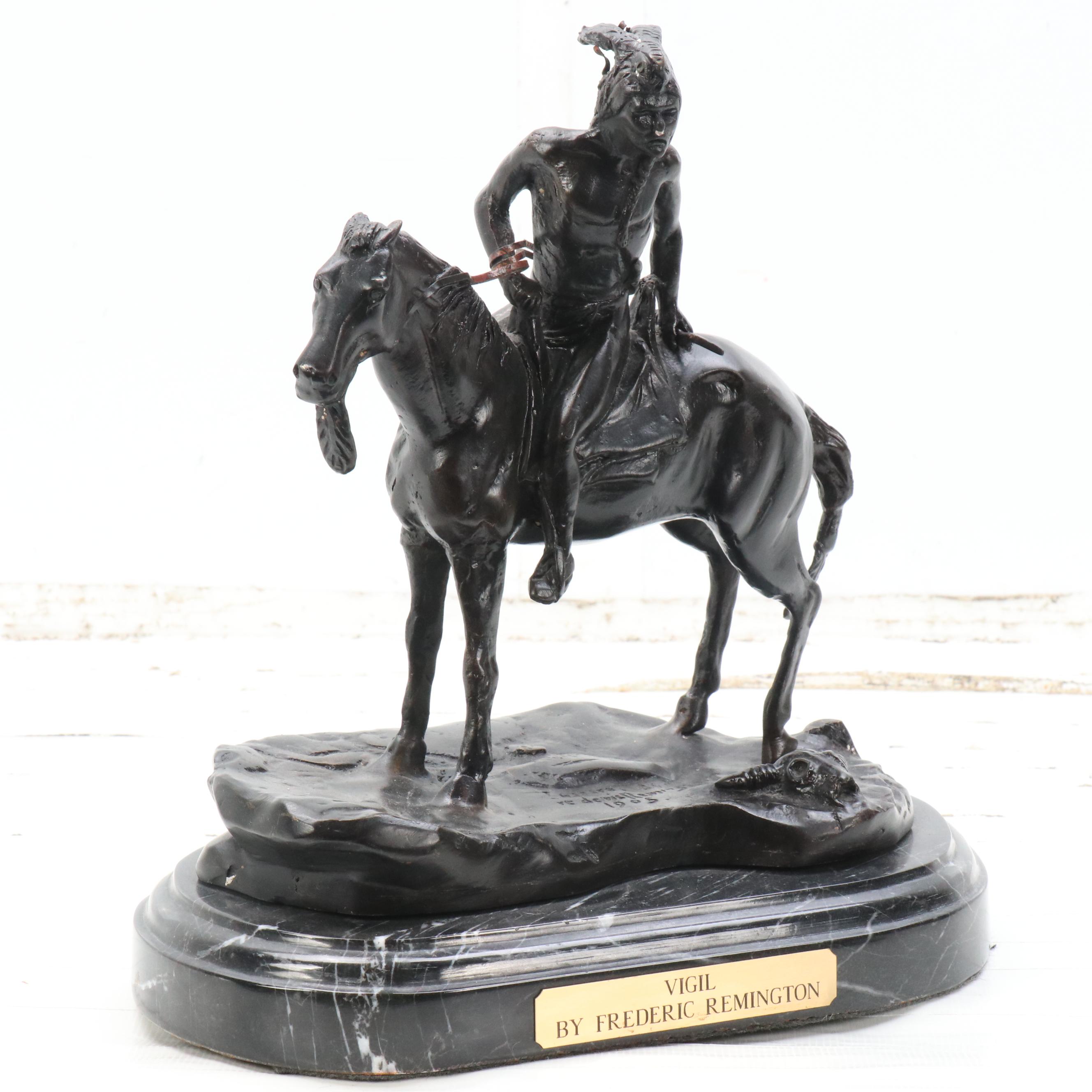 Bronze Sculpture After Frederic Remington "Vigil"