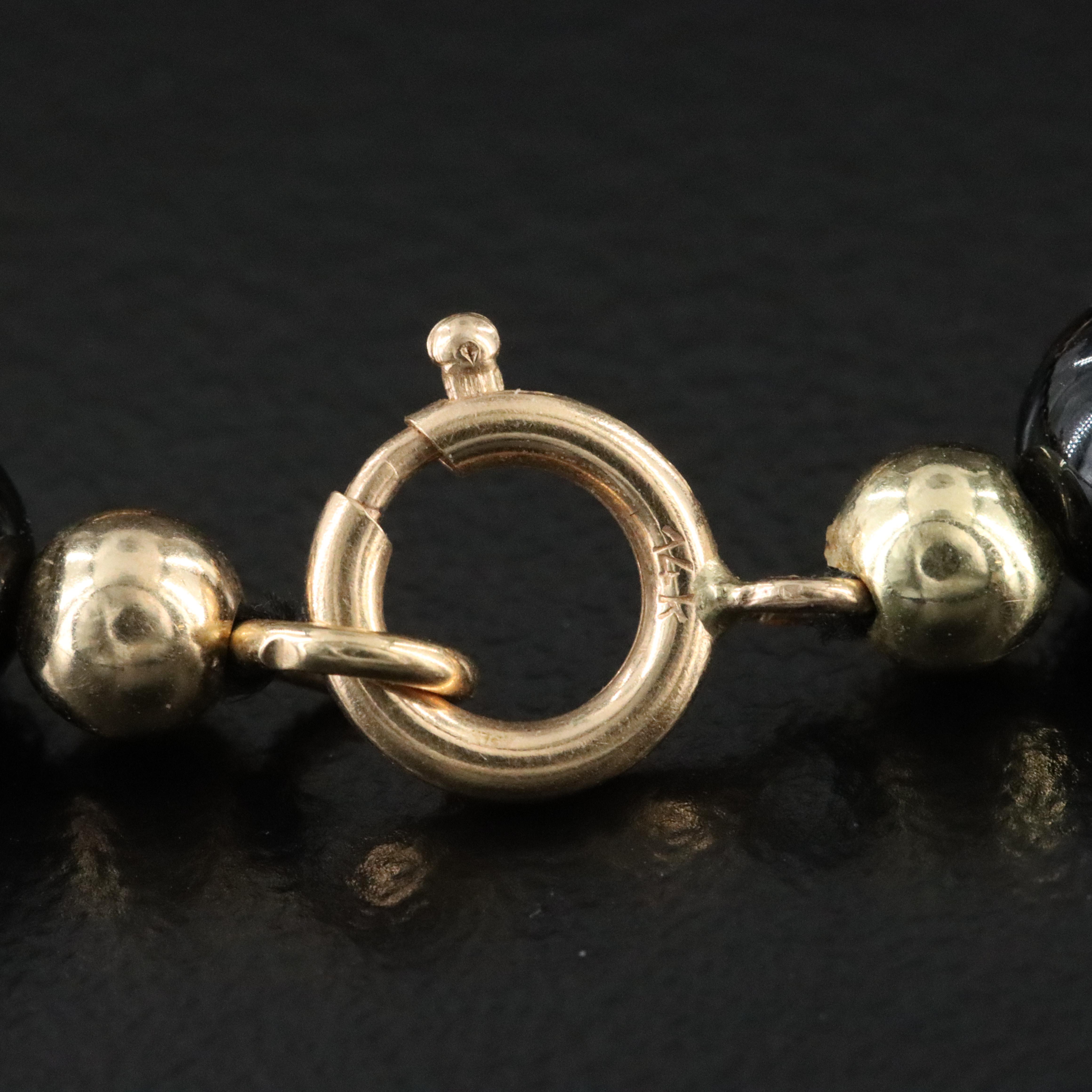 14K Black Onyx Bracelet and Endless Necklace