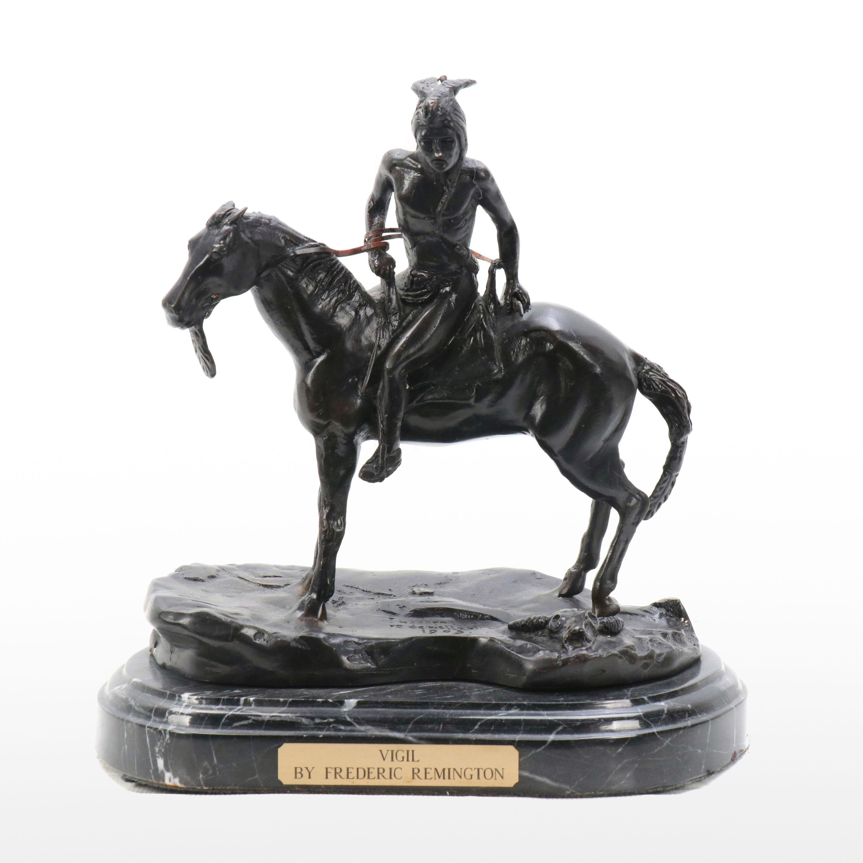Bronze Sculpture After Frederic Remington "Vigil"