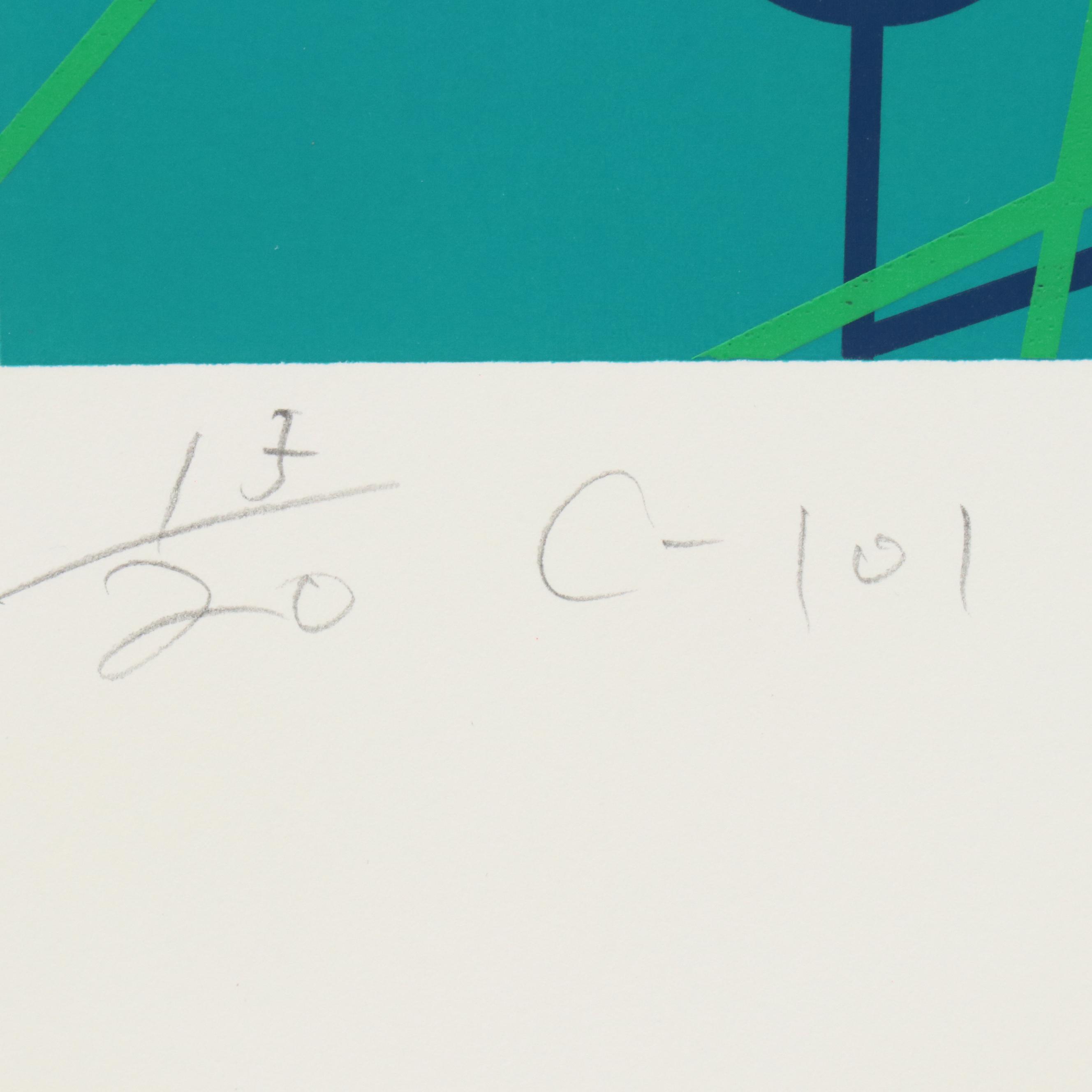 Nobuteru Shimotakahara Op Art Serigraph "Composition of Time and Space (C-101)"