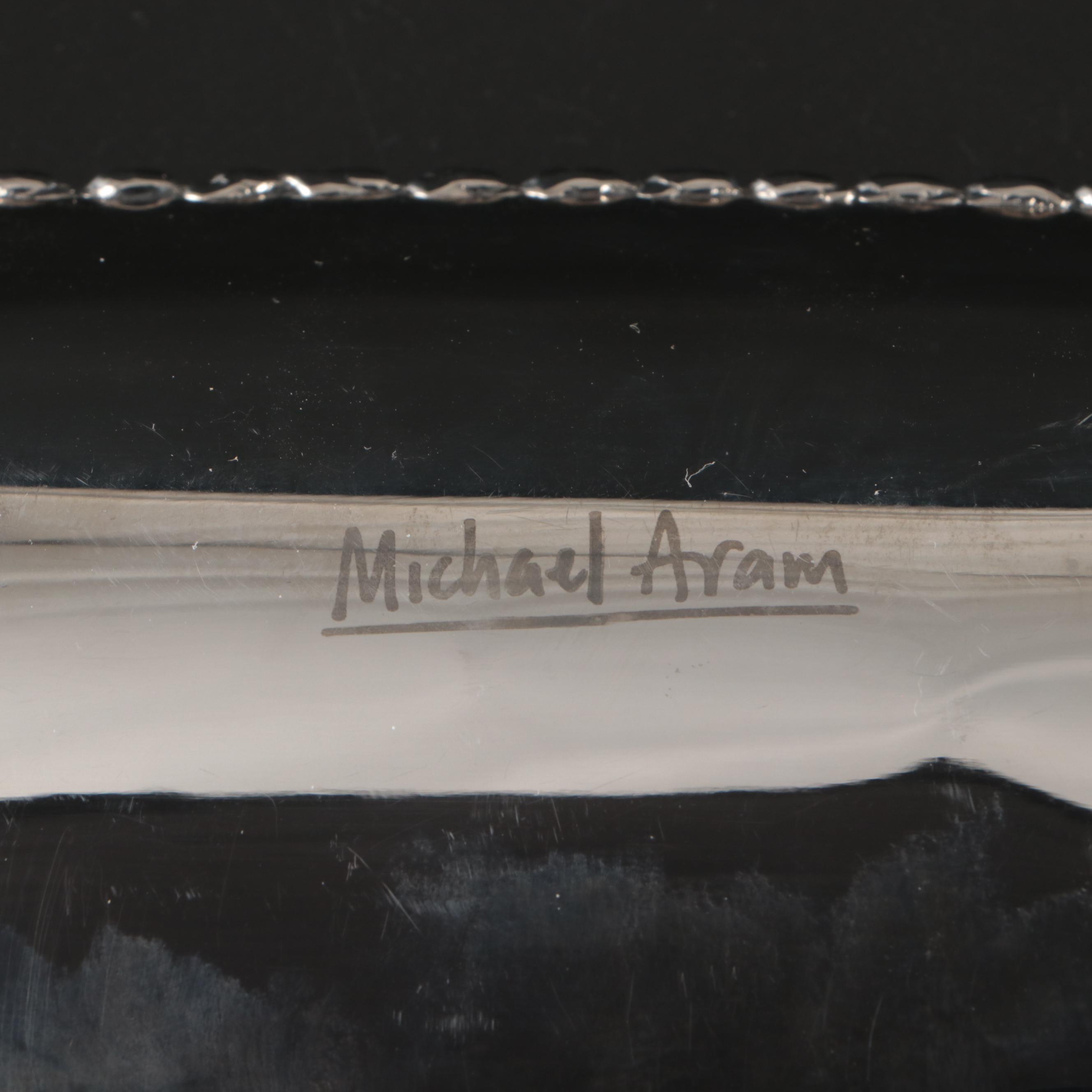 Michael Aram Beaded Rim Molten Metal Bowl and Serving Platters