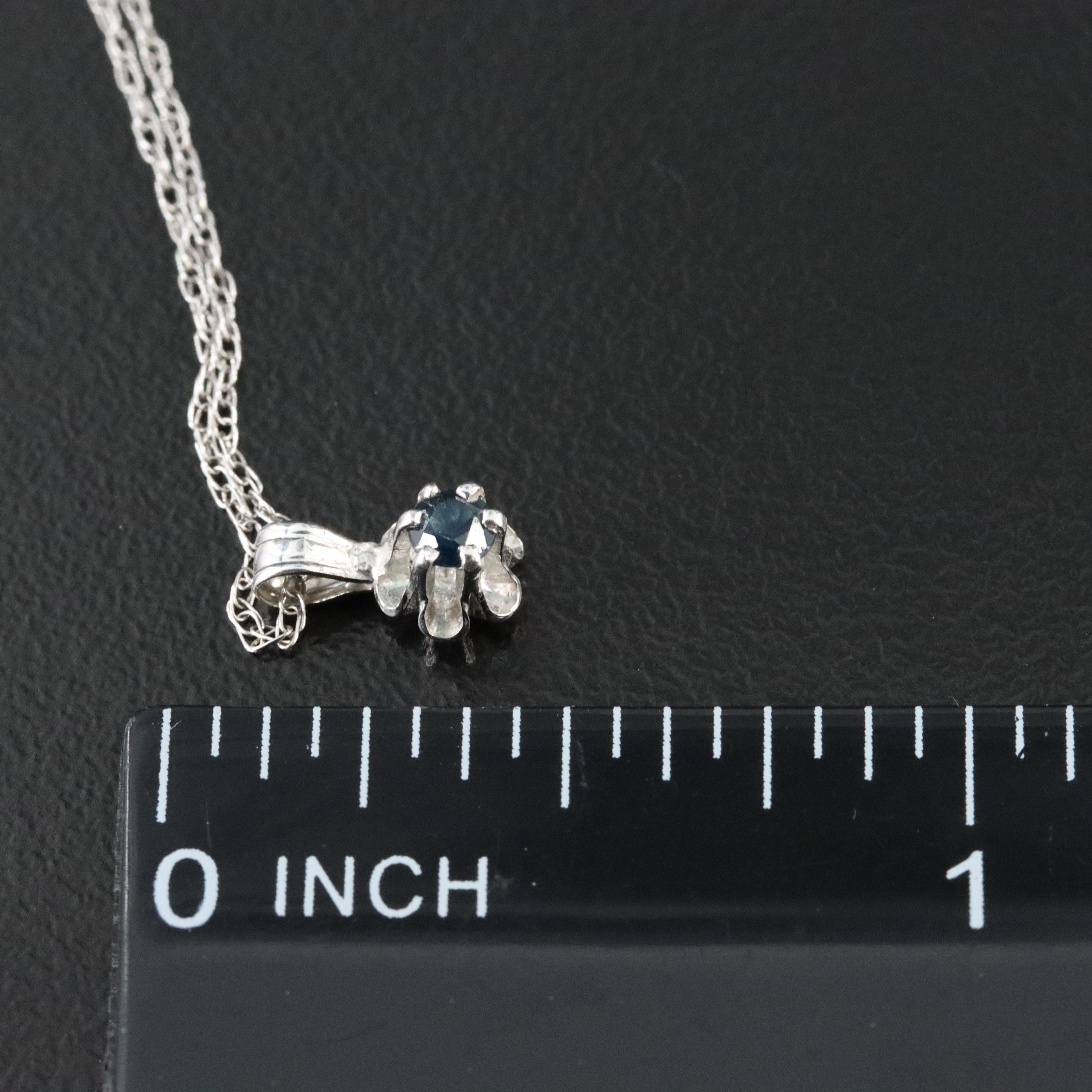14K Sapphire Solitaire Pendant Necklace