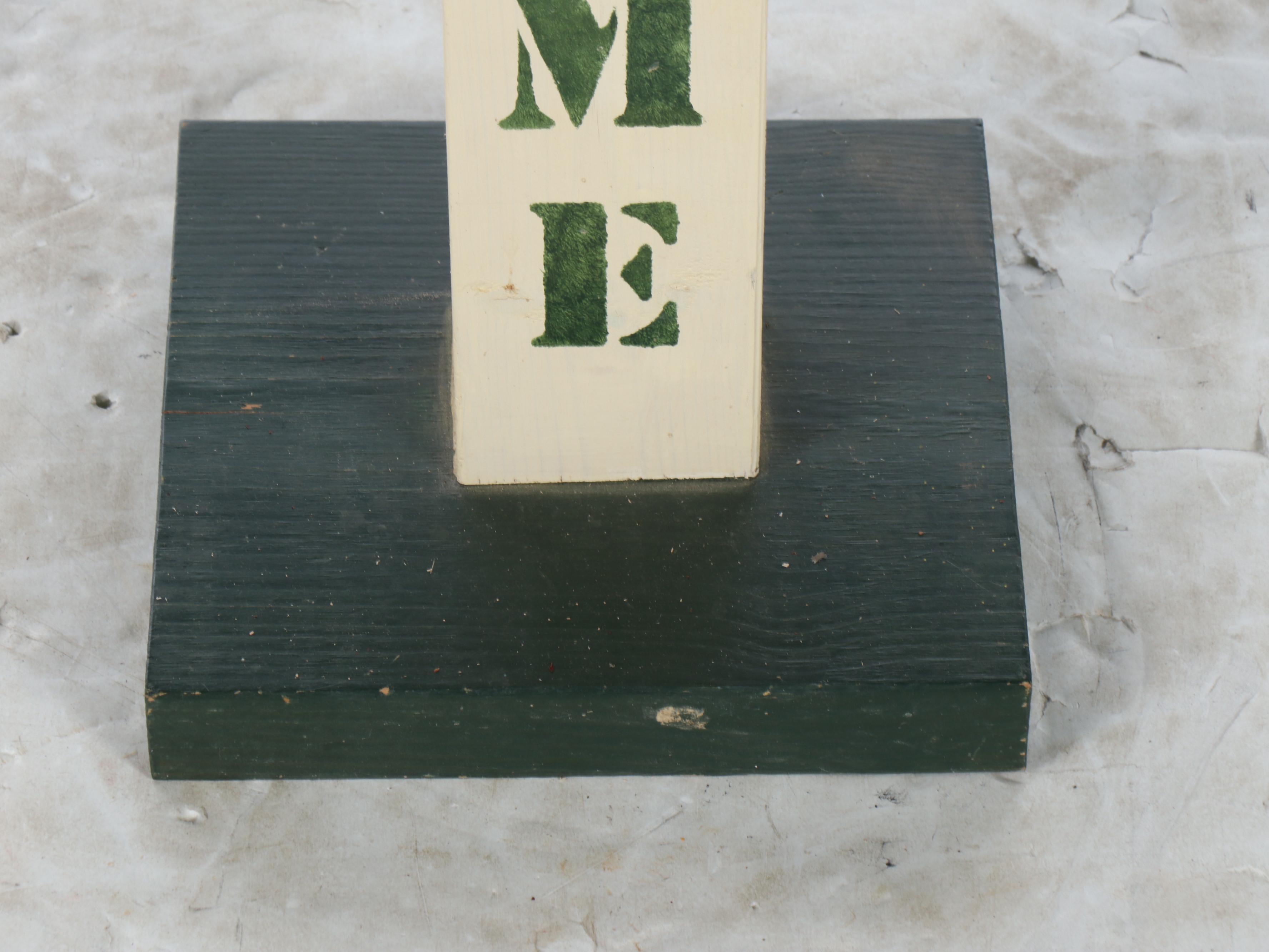 Polychrome Decorated "Welcome" Decoration with Grapevine Wreaths and More Décor