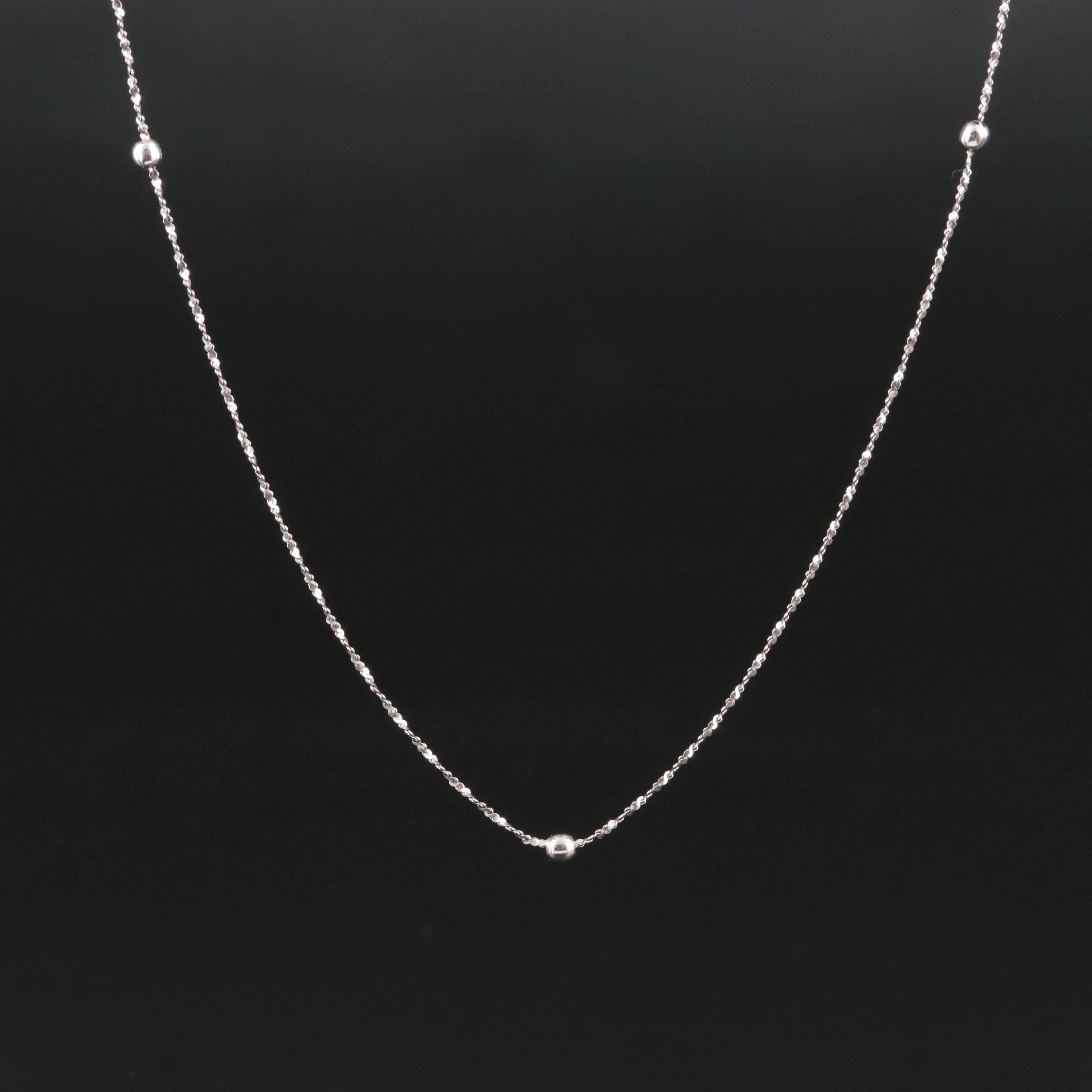 14K Ball Station Necklace