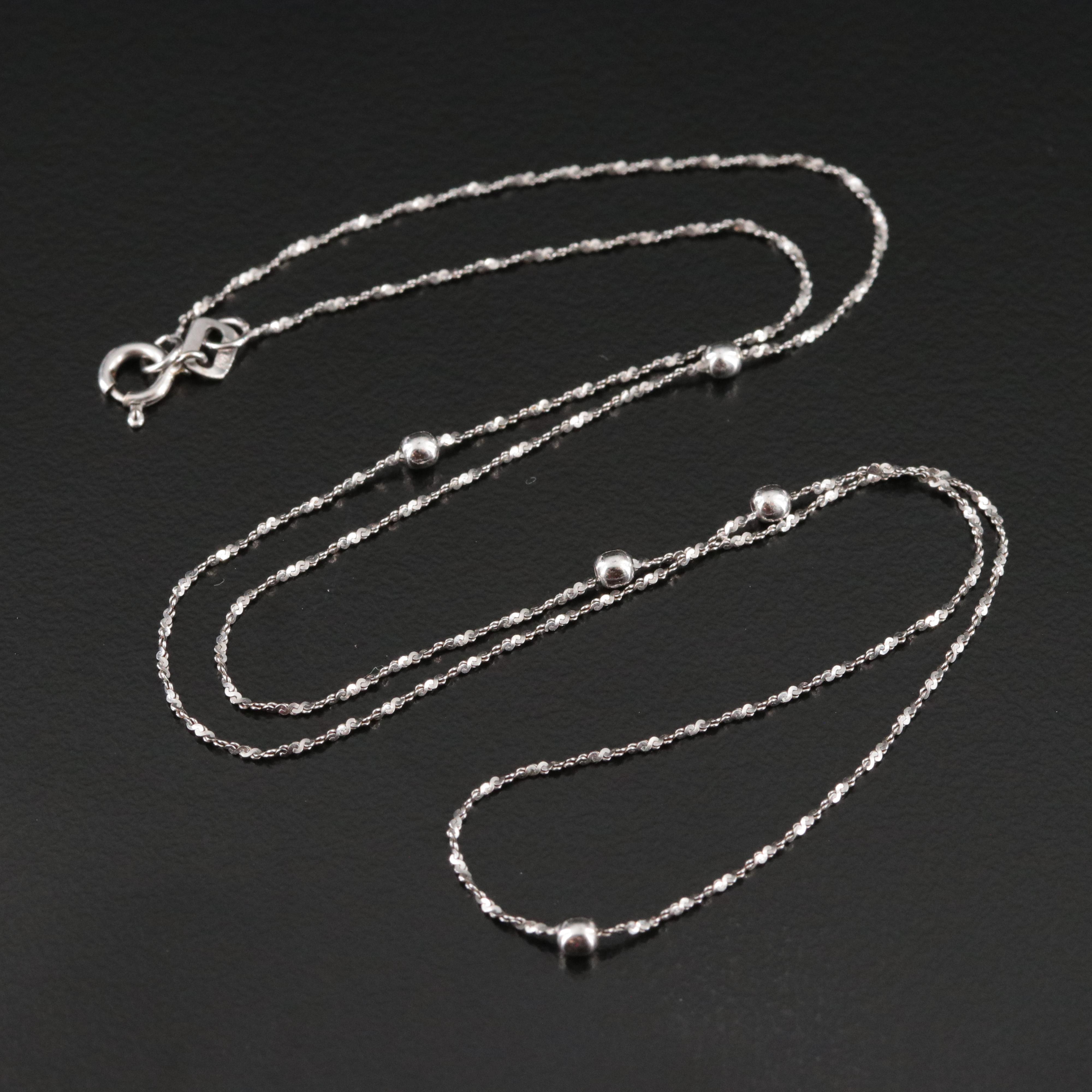 14K Ball Station Necklace