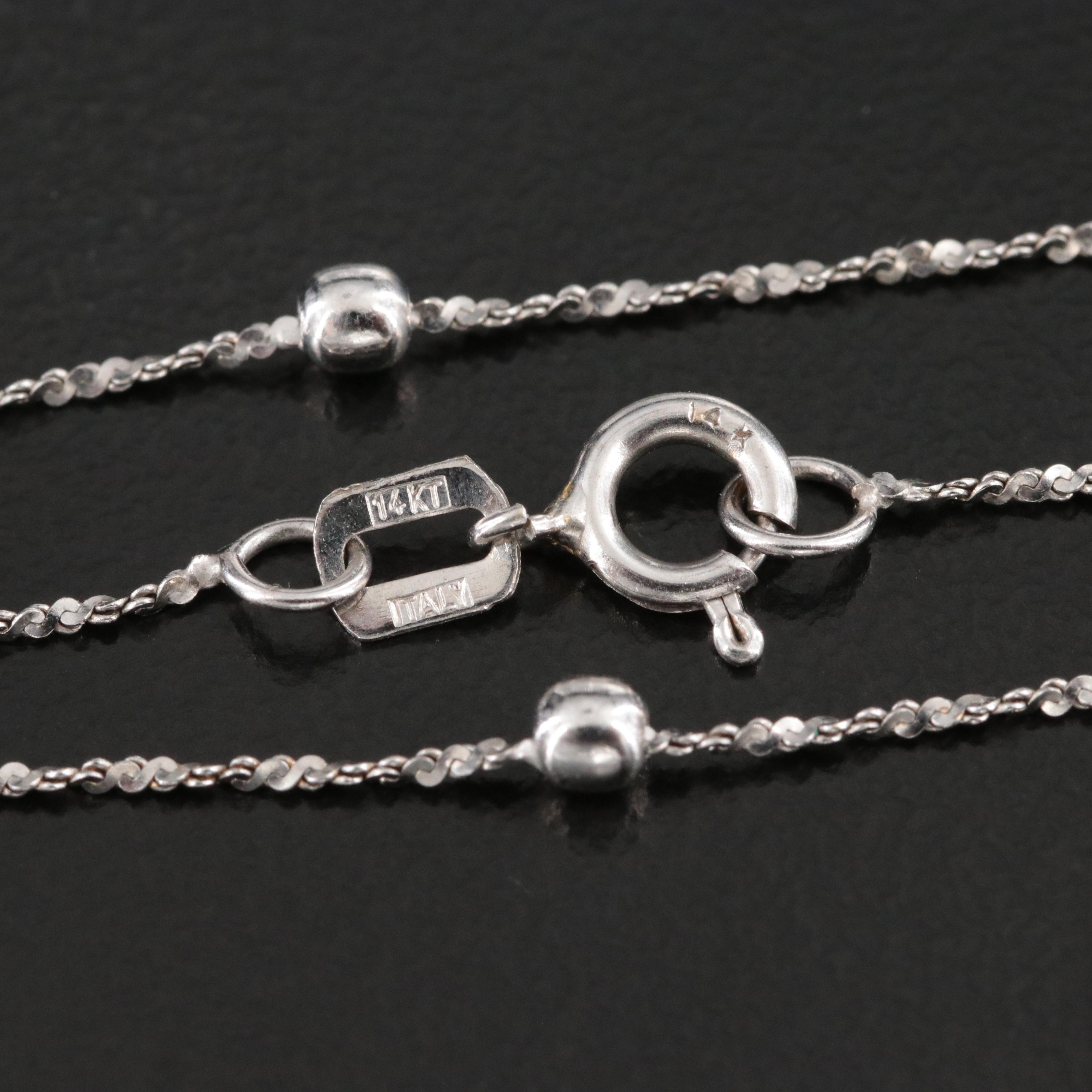 14K Ball Station Necklace