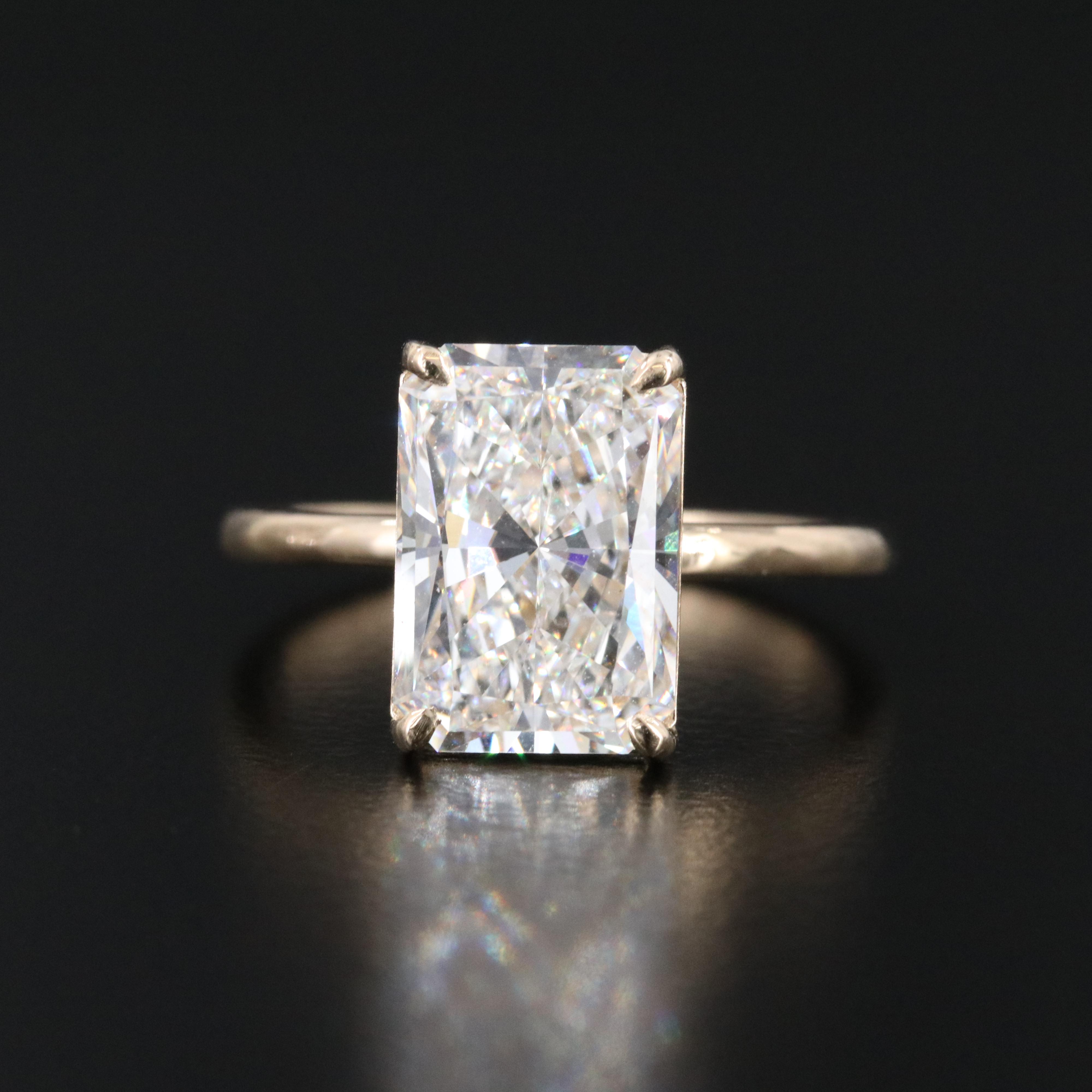 14K 4.01 CT Lab Grown Diamond Solitaire Ring with IGI Report