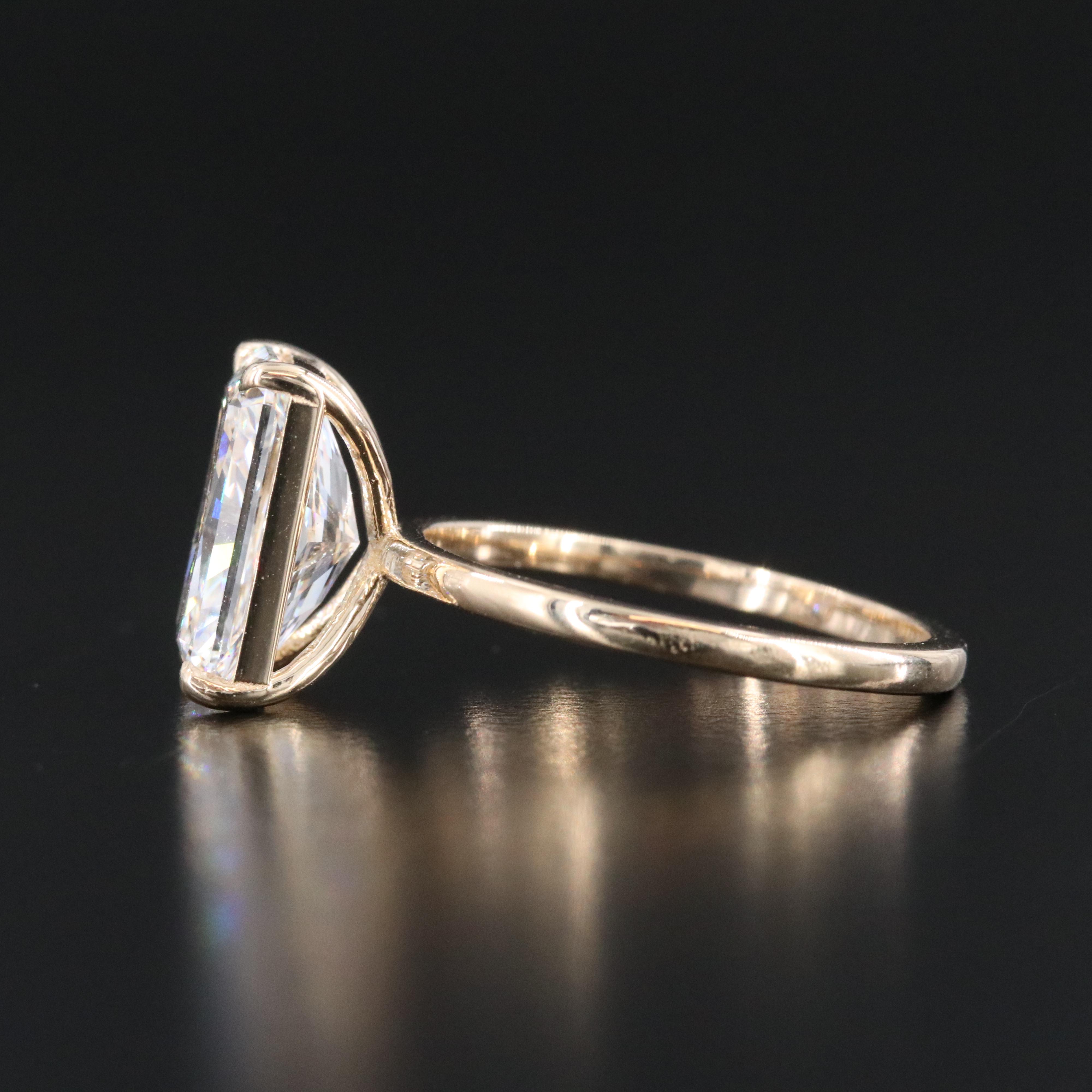 14K 4.01 CT Lab Grown Diamond Solitaire Ring with IGI Report