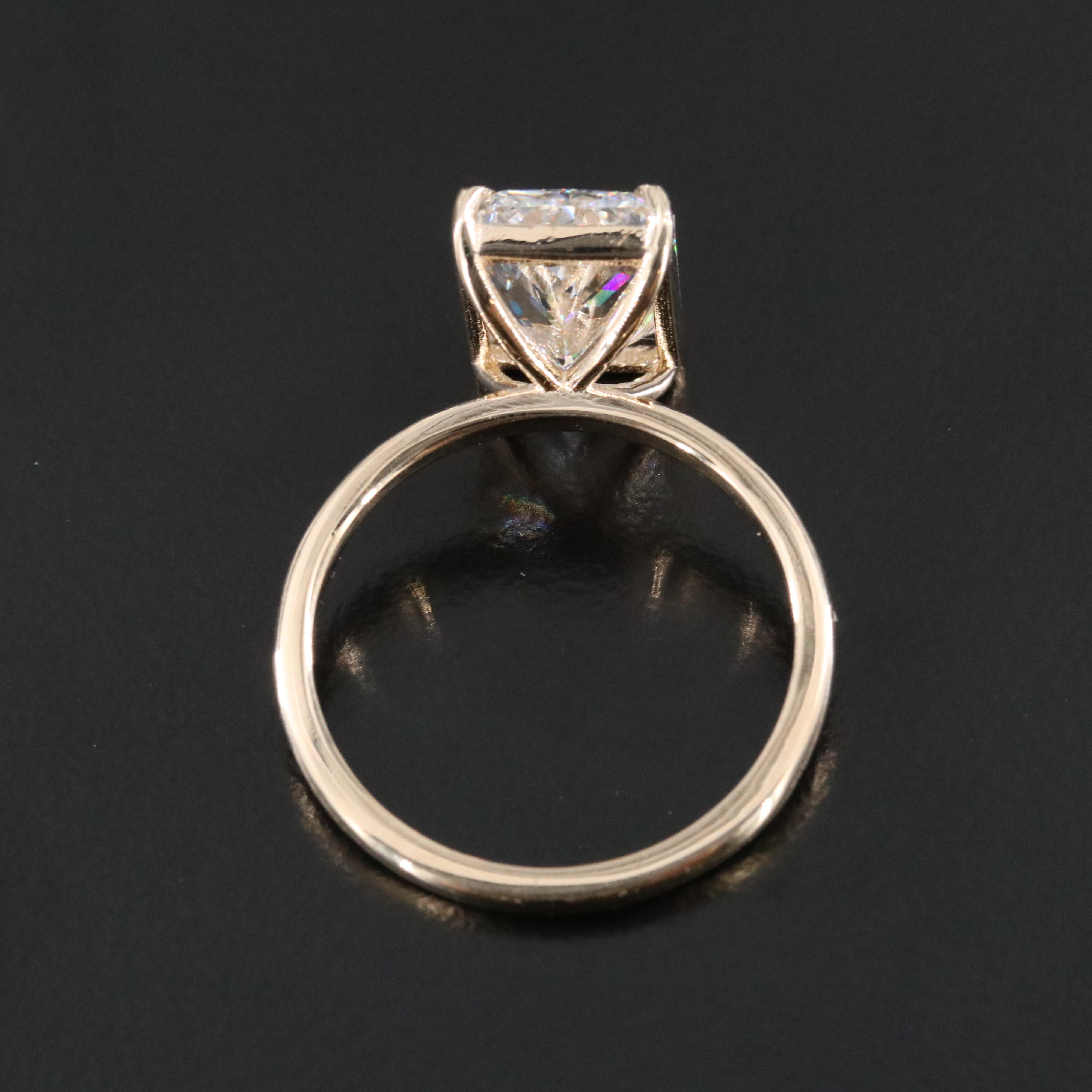 14K 4.01 CT Lab Grown Diamond Solitaire Ring with IGI Report